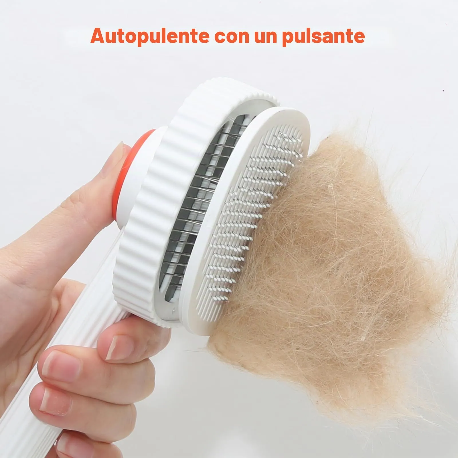 ACE2ACE Spazzola Autopulente per Gatti e Cani, Pelo Lungo e Corto, Orange - immagine 4