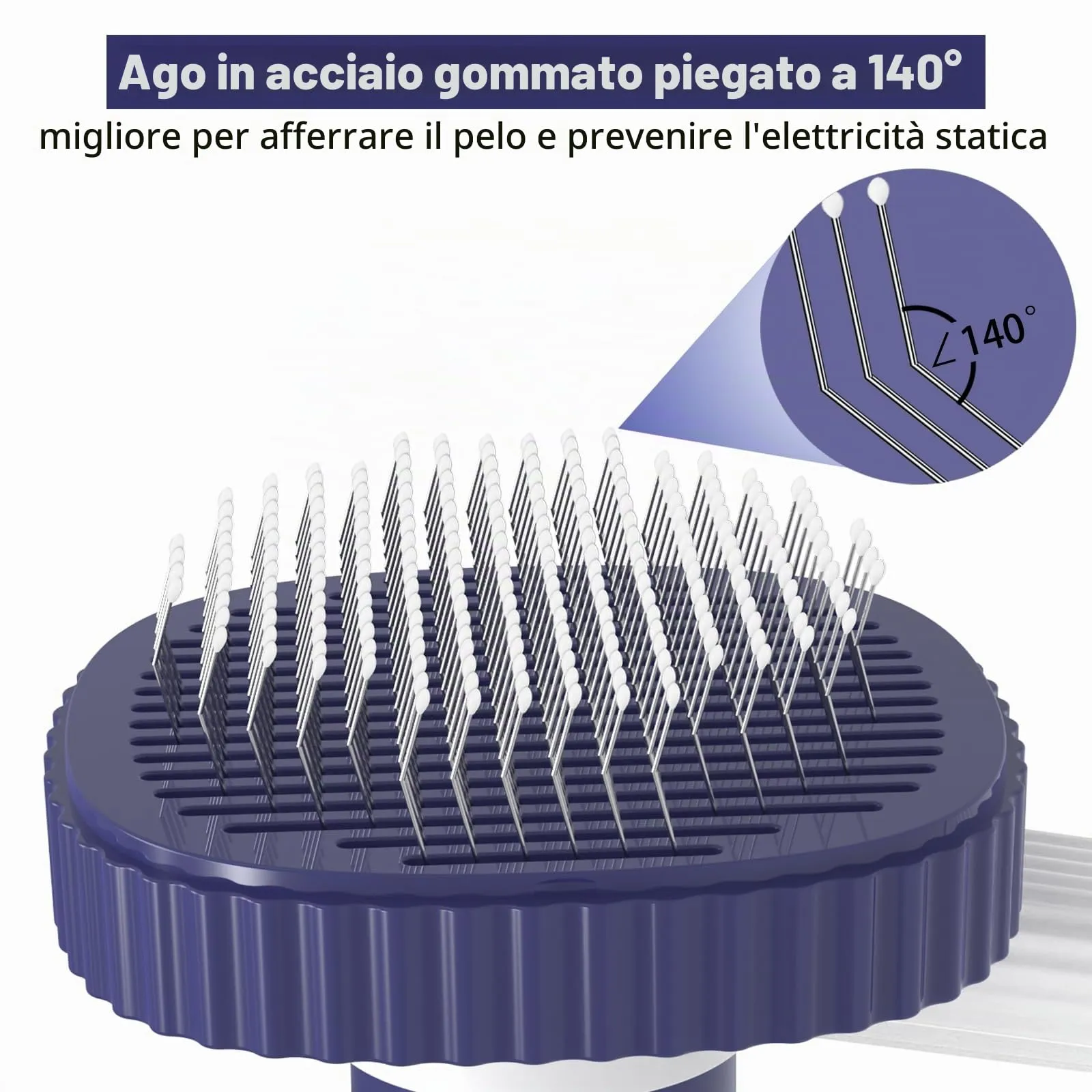 ACE2ACE Spazzola Autopulente per Gatti e Cani, Indigo - immagine 3
