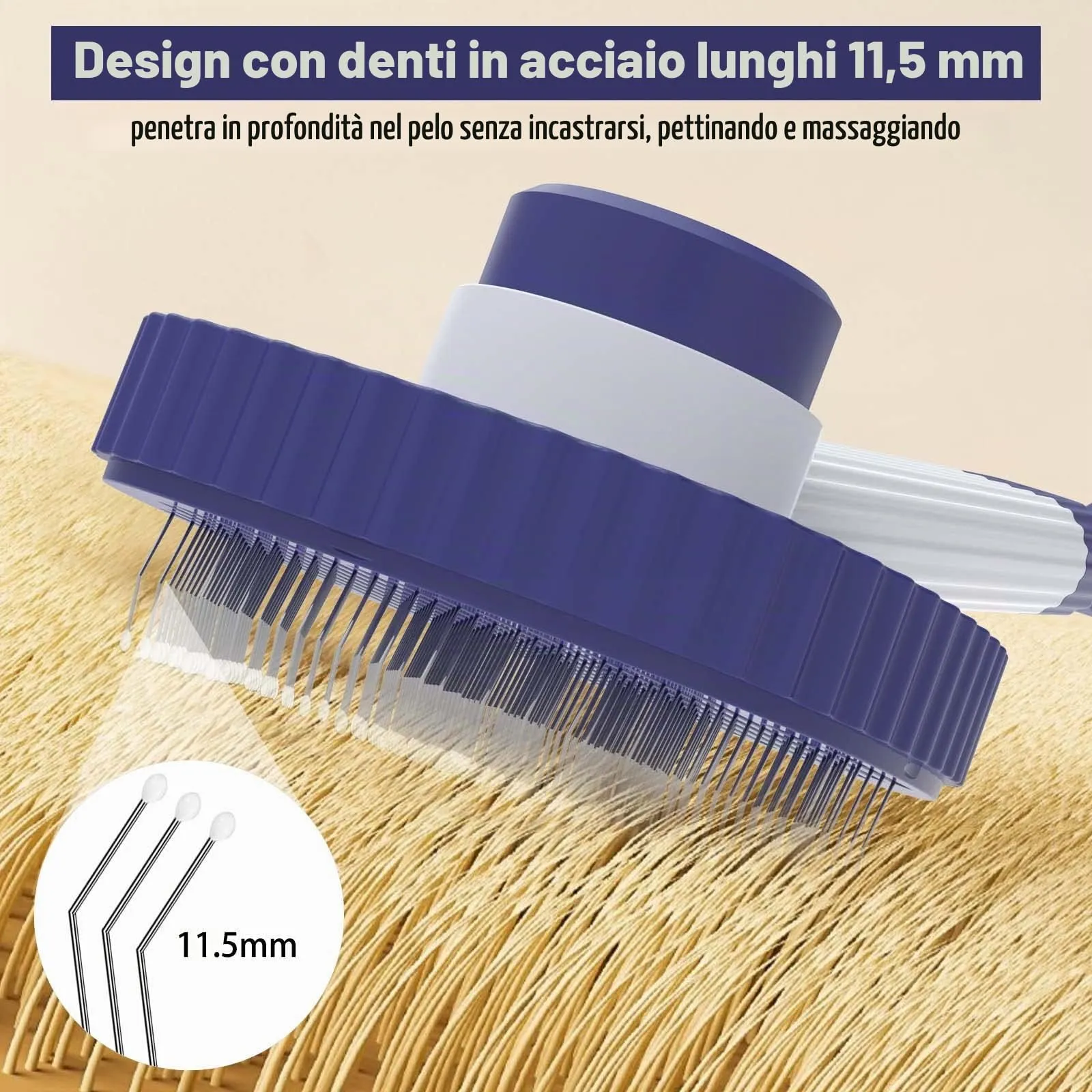 ACE2ACE Spazzola Autopulente per Gatti e Cani, Indigo - immagine 4