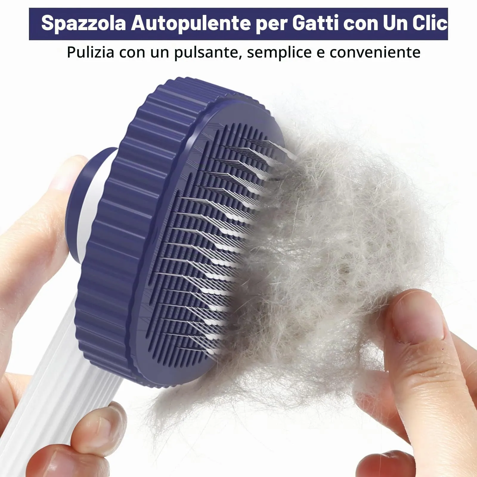 ACE2ACE Spazzola Autopulente per Gatti e Cani, Indigo - immagine 5