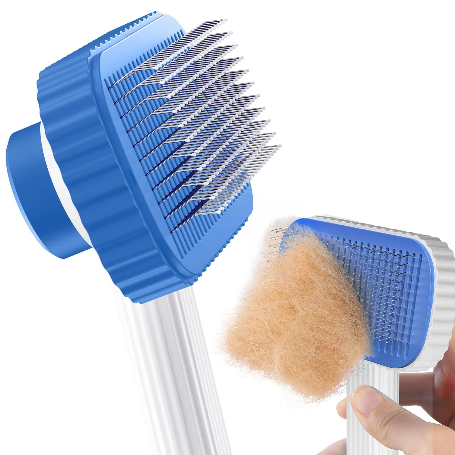ACE2ACE Spazzola Autopulente per Cani e Gatti Pelo Lungo e Corto, Azzurro - immagine 1