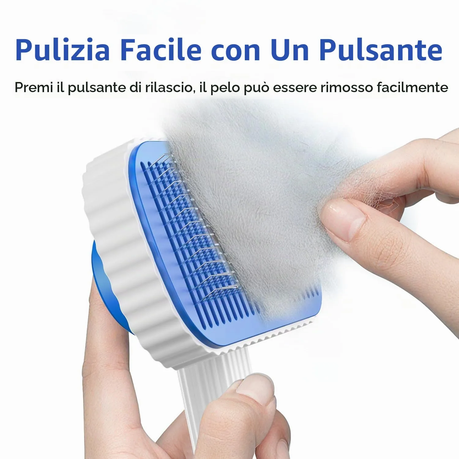 ACE2ACE Spazzola Autopulente per Cani e Gatti Pelo Lungo e Corto, Azzurro - immagine 2
