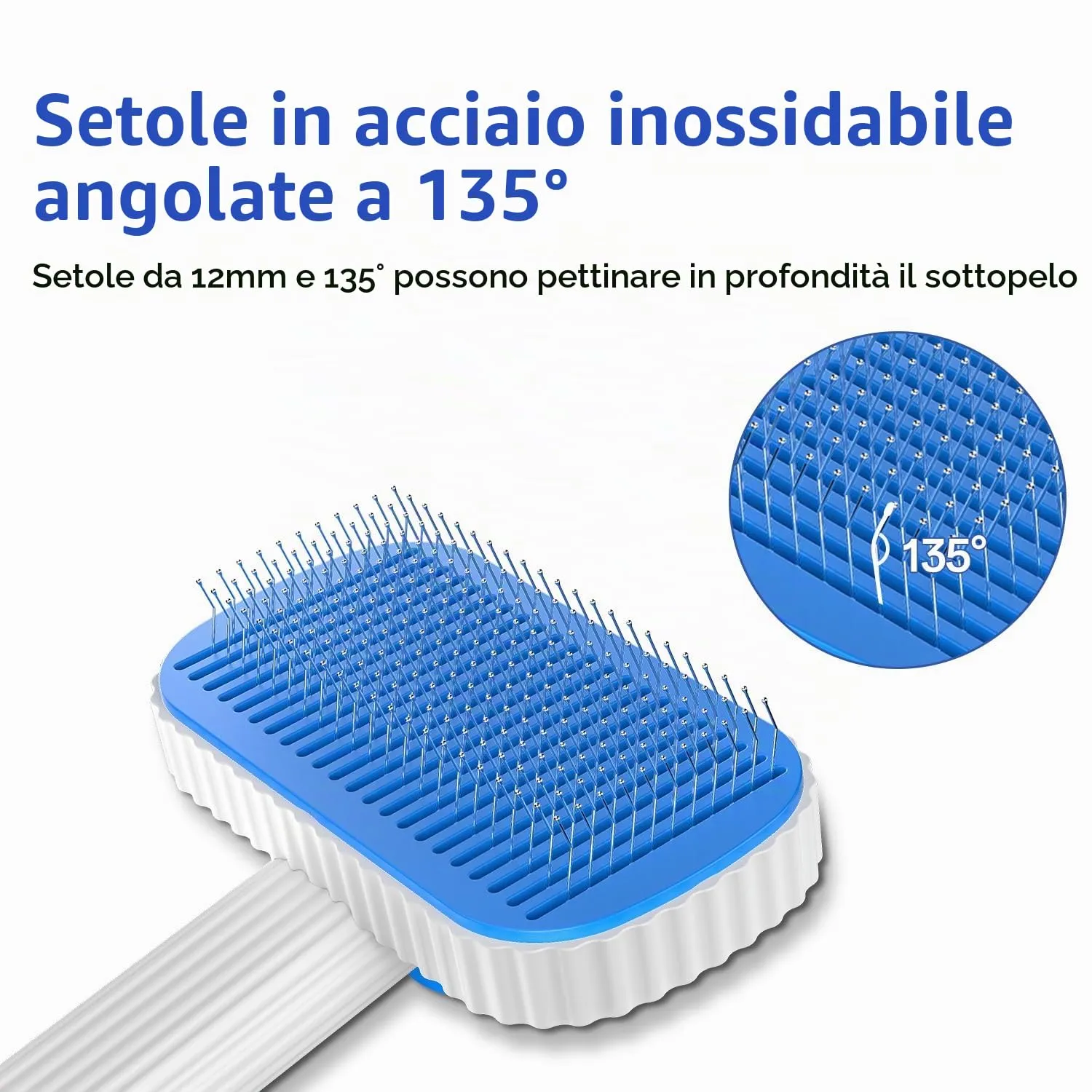 ACE2ACE Spazzola Autopulente per Cani e Gatti Pelo Lungo e Corto, Azzurro - immagine 4
