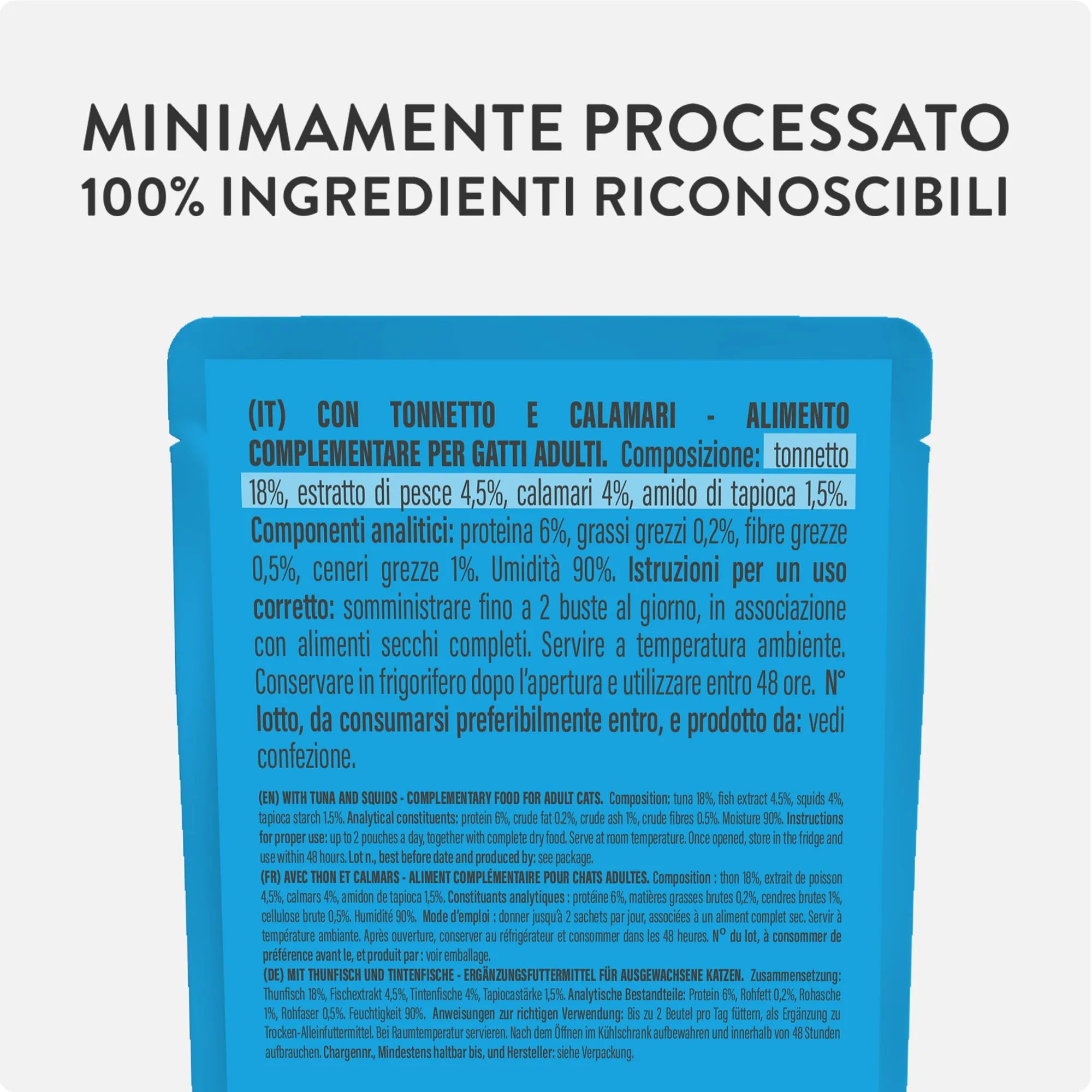 Schesir Zuppa con Filetti di Tonno e Calamari, Cibo Umido Complementare per Gatti, 12 x 40g - immagine 4