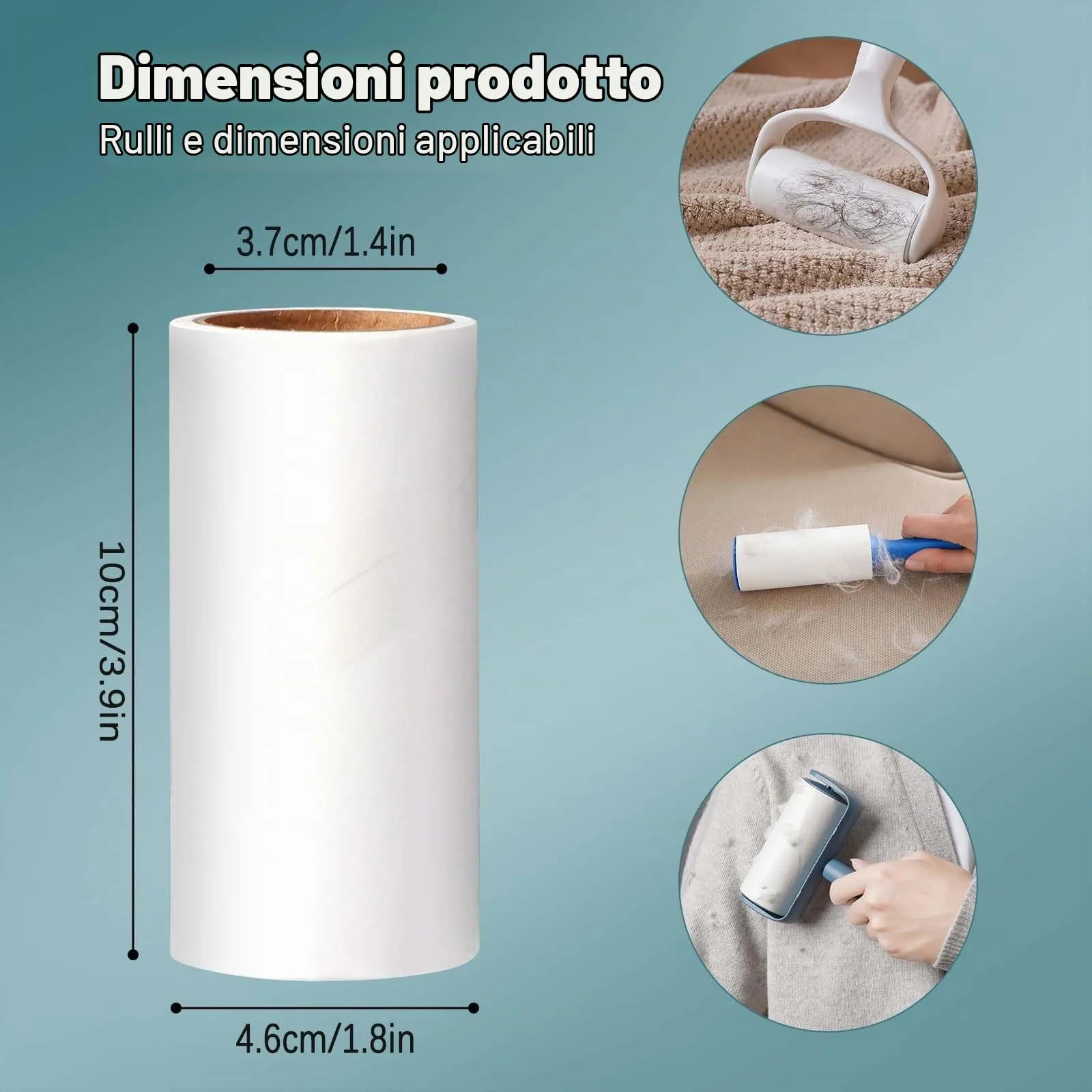 Oderra Rullo Levapelucchi Autoadesivo con 6 Rotoli - immagine 2