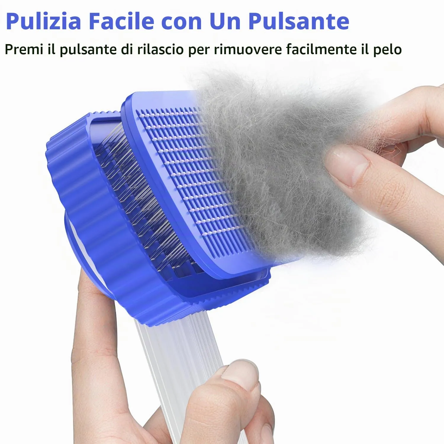 ACE2ACE Spazzola Autopulente per Gatti e Cani a Pelo Lungo, Zaffiro - immagine 2