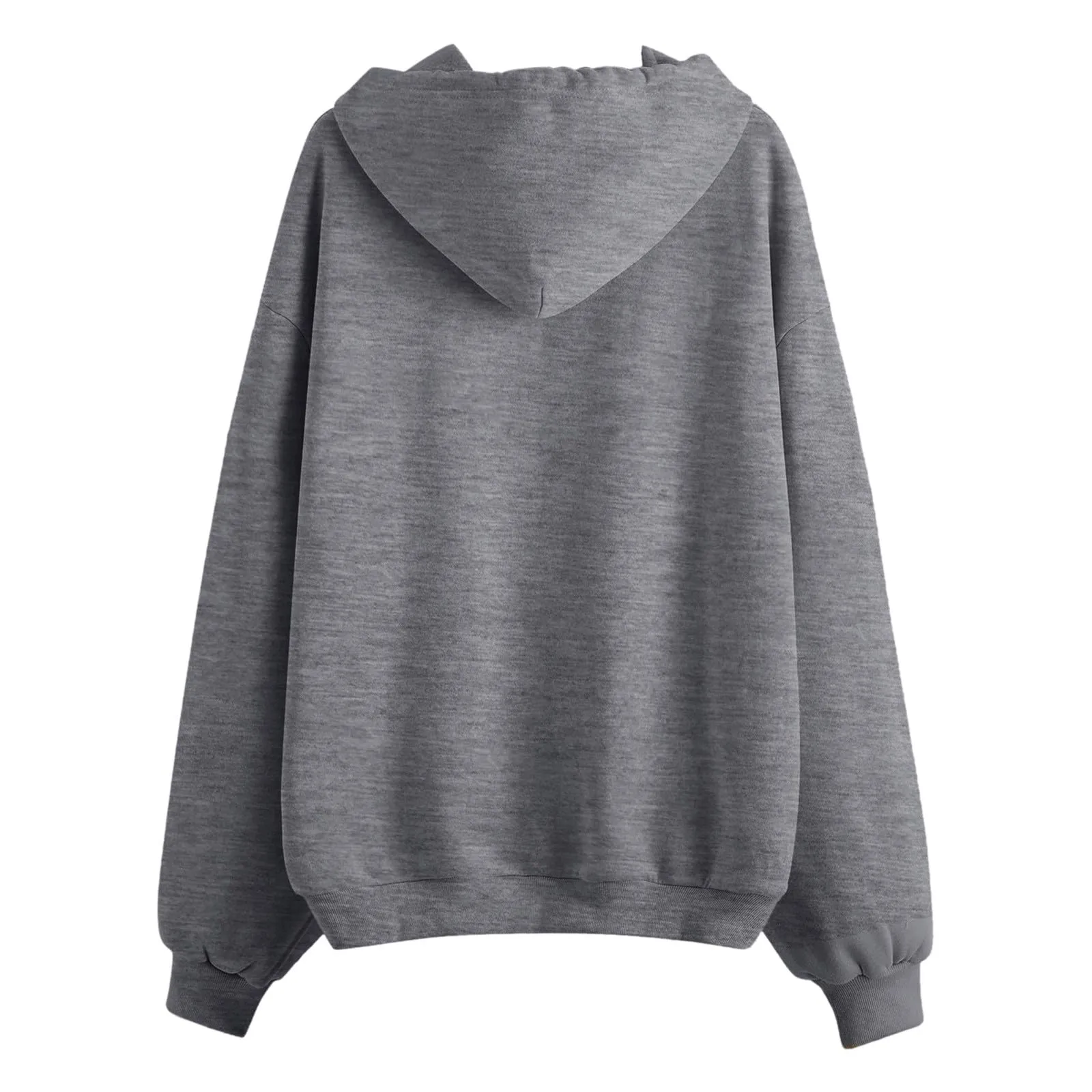 Generico Felpa Donna con Cappuccio e Zip, Giacca Sportiva in Cotone, Tinta Unita, S-3XL - immagine 5