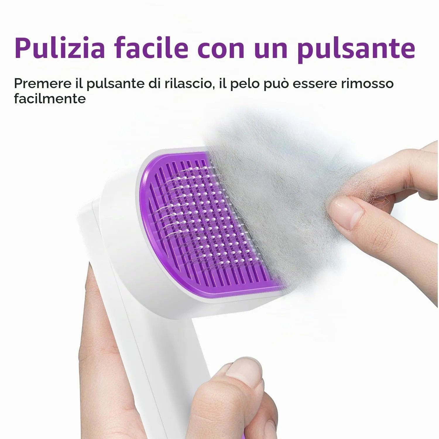 ACE2ACE Spazzola Autopulente per Cani e Gatti, Pelo Lungo e Corto, Bianco - immagine 2
