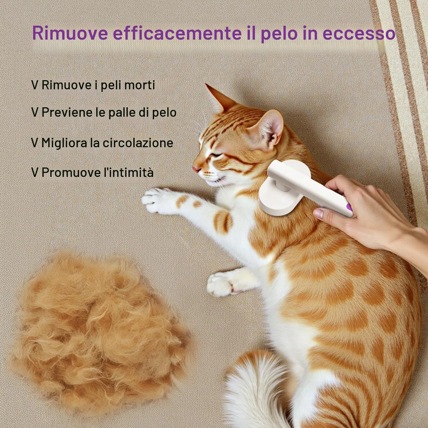 ACE2ACE Spazzola Autopulente per Cani e Gatti, Pelo Lungo e Corto, Bianco - immagine 7