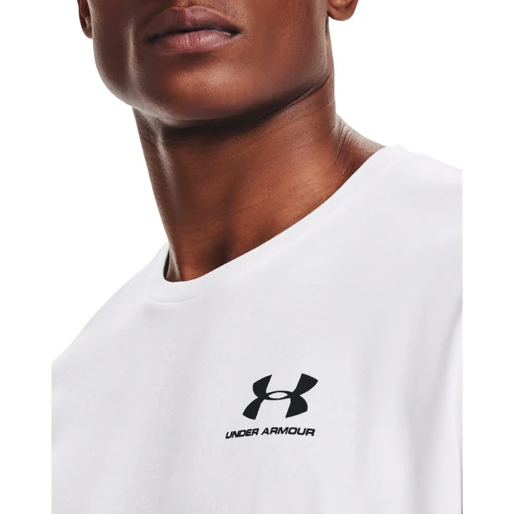 Under Armour Sportstyle Camicia a Maniche Corte da Uomo - Bianco/Nero - XXL Tall - immagine 4