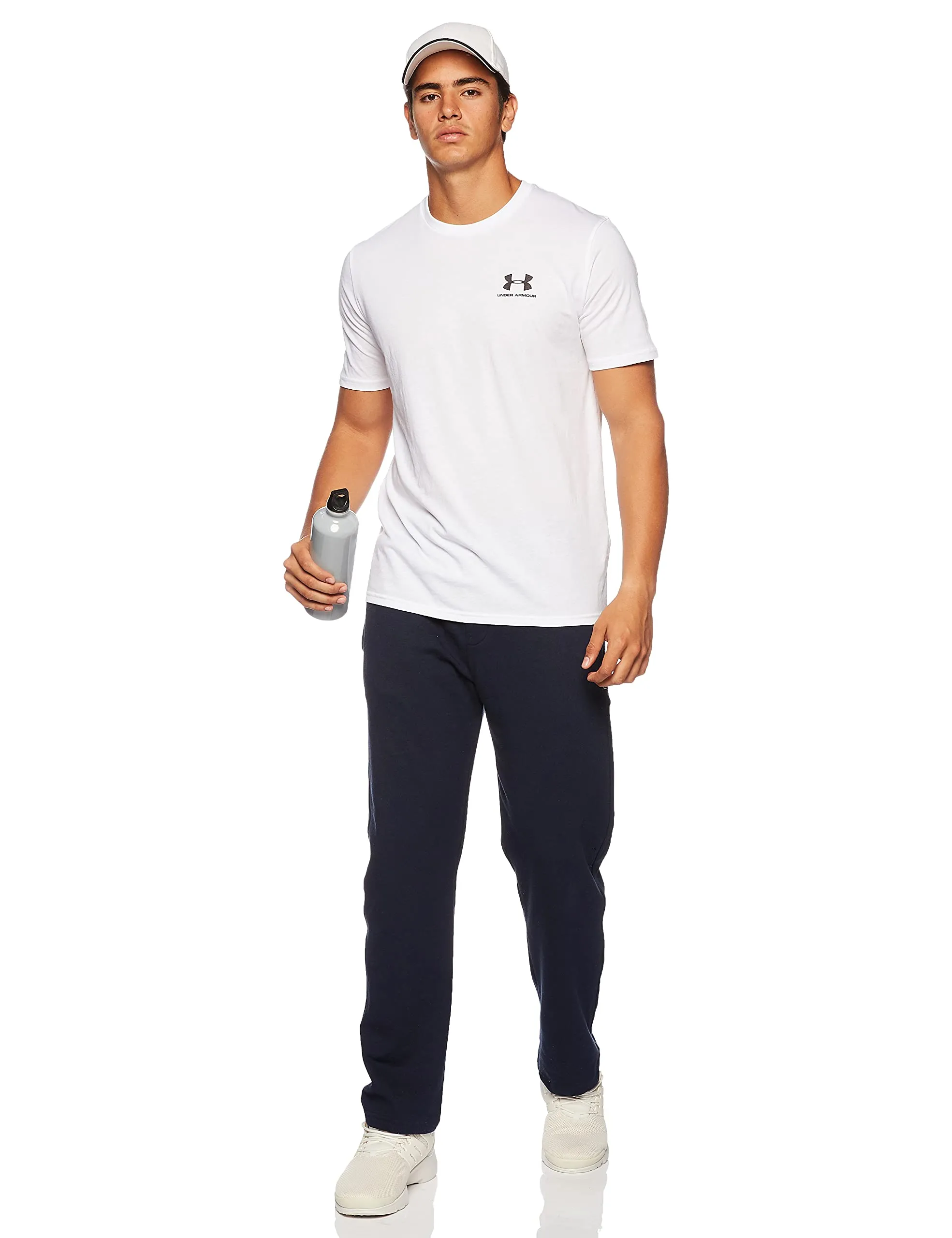 Under Armour Sportstyle Camicia a Maniche Corte da Uomo - Bianco/Nero - XXL Tall - immagine 7
