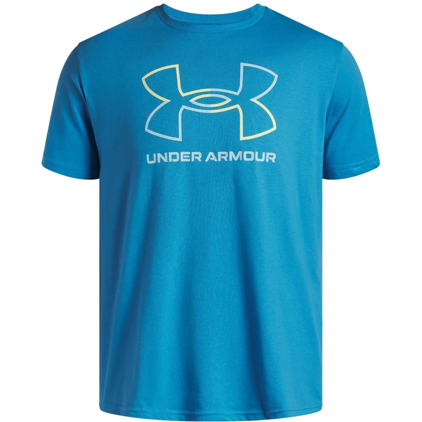 Under Armour UA Foundation Top Manica Corta da Uomo, Blu Etere/Giallo Sonico/Stream, S - immagine 1