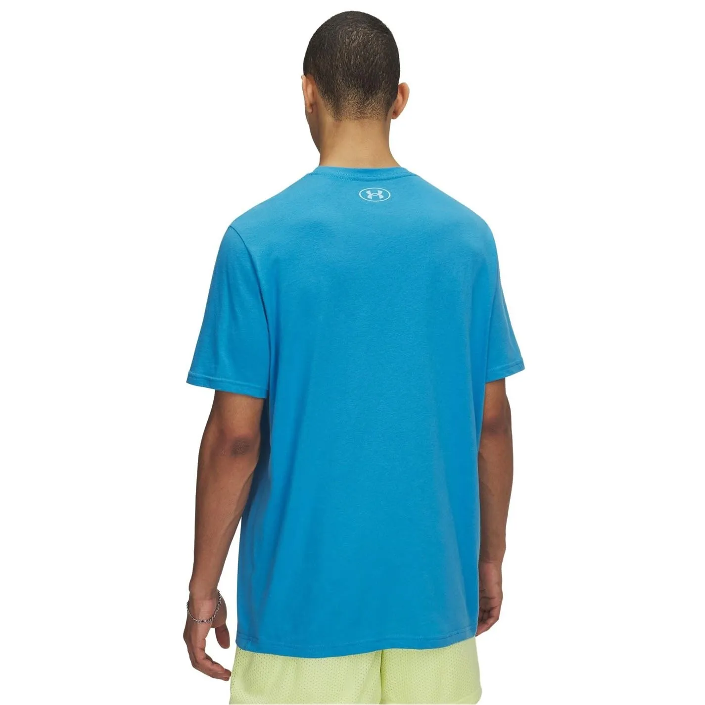 Under Armour UA Foundation Top Manica Corta da Uomo, Blu Etere/Giallo Sonico/Stream, S - immagine 4