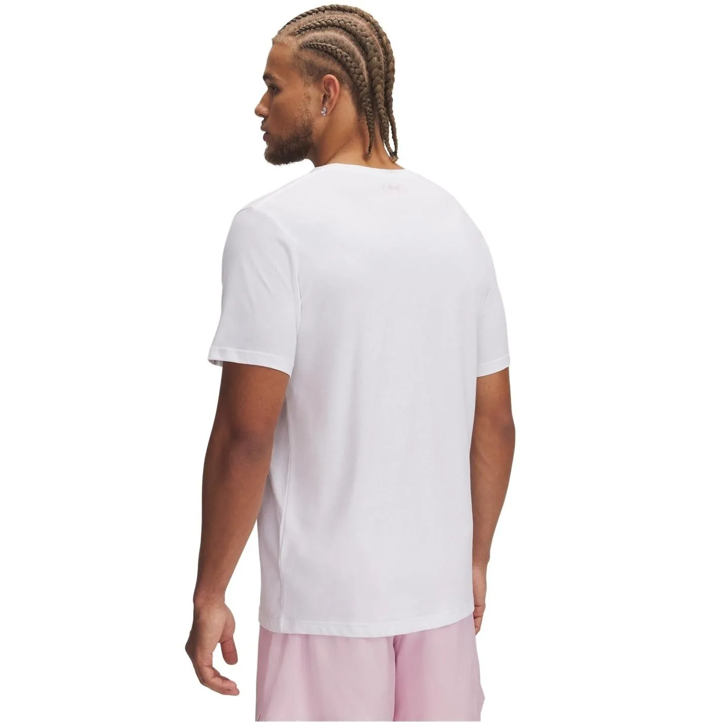 Under Armour UA Foundation Maglietta a maniche corte da uomo - Bianco/Rosa chiaro/Grigio alone - L - immagine 2