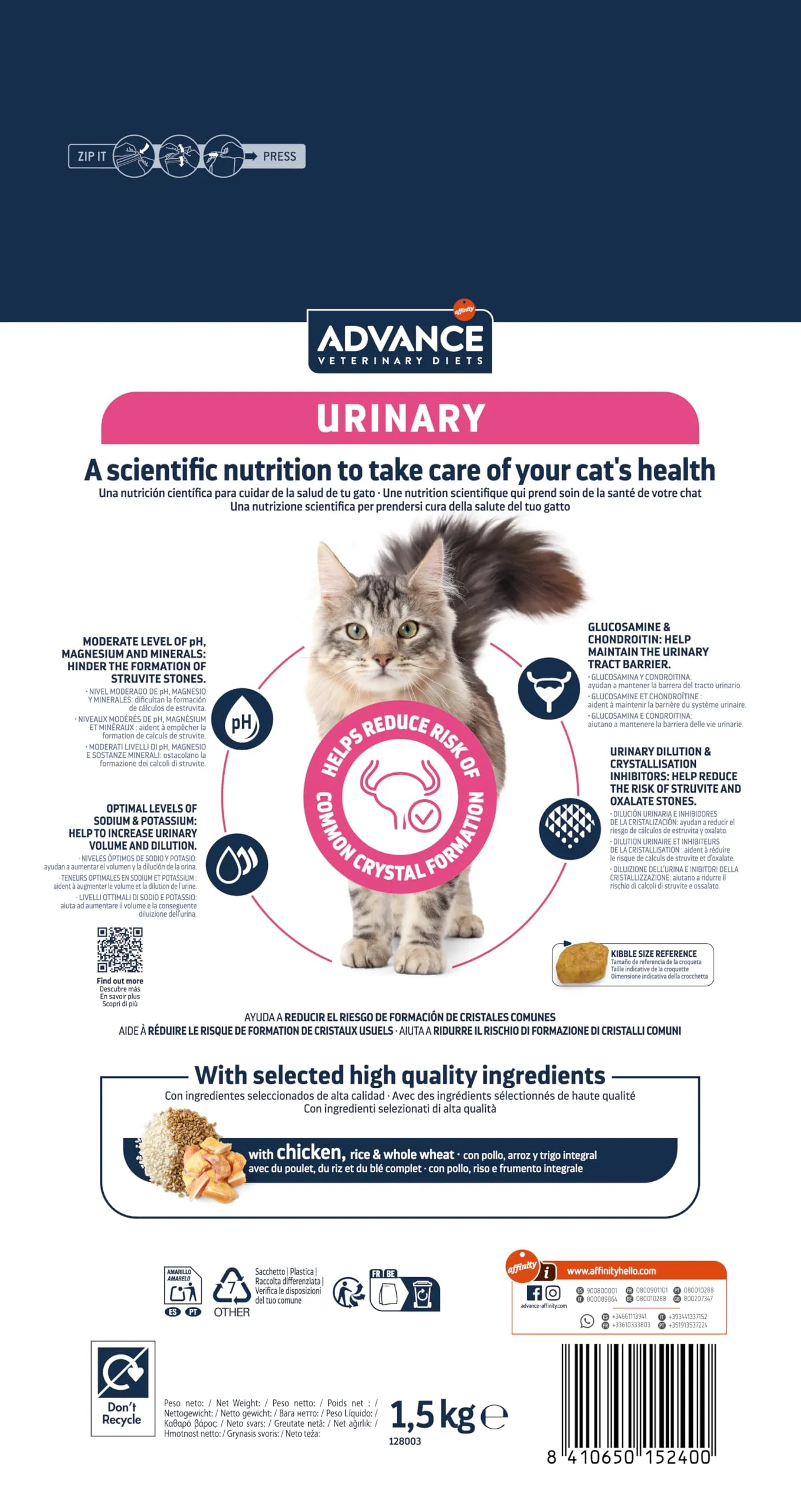 Affinity Advance Veterinary Diets Urinary Cat Food, 1.5kg - immagine 4