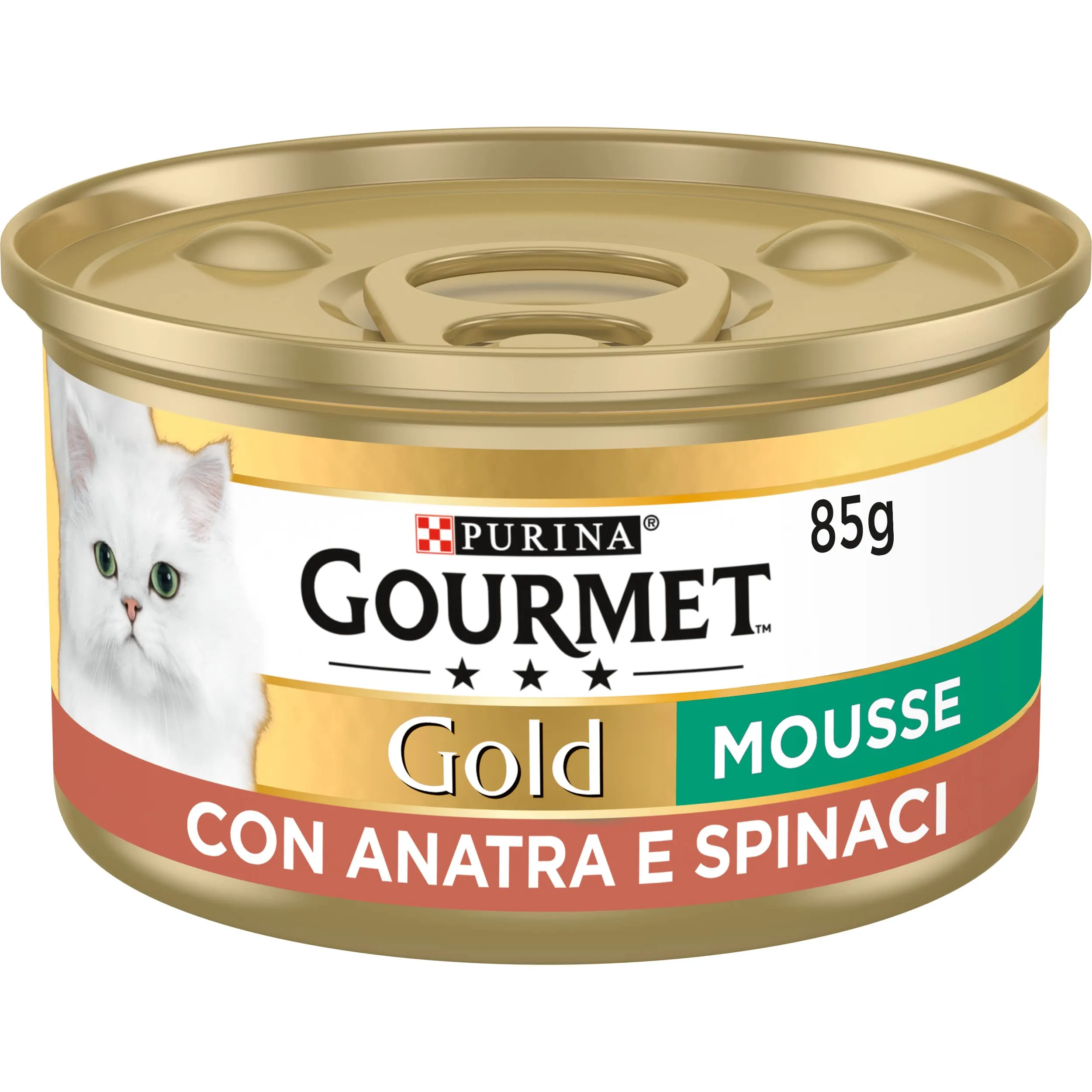 Gourmet Gold Cibo Umido per Gatti Adulti Mousse con Anatra e Spinaci, 24 Lattine da 85g - immagine 2