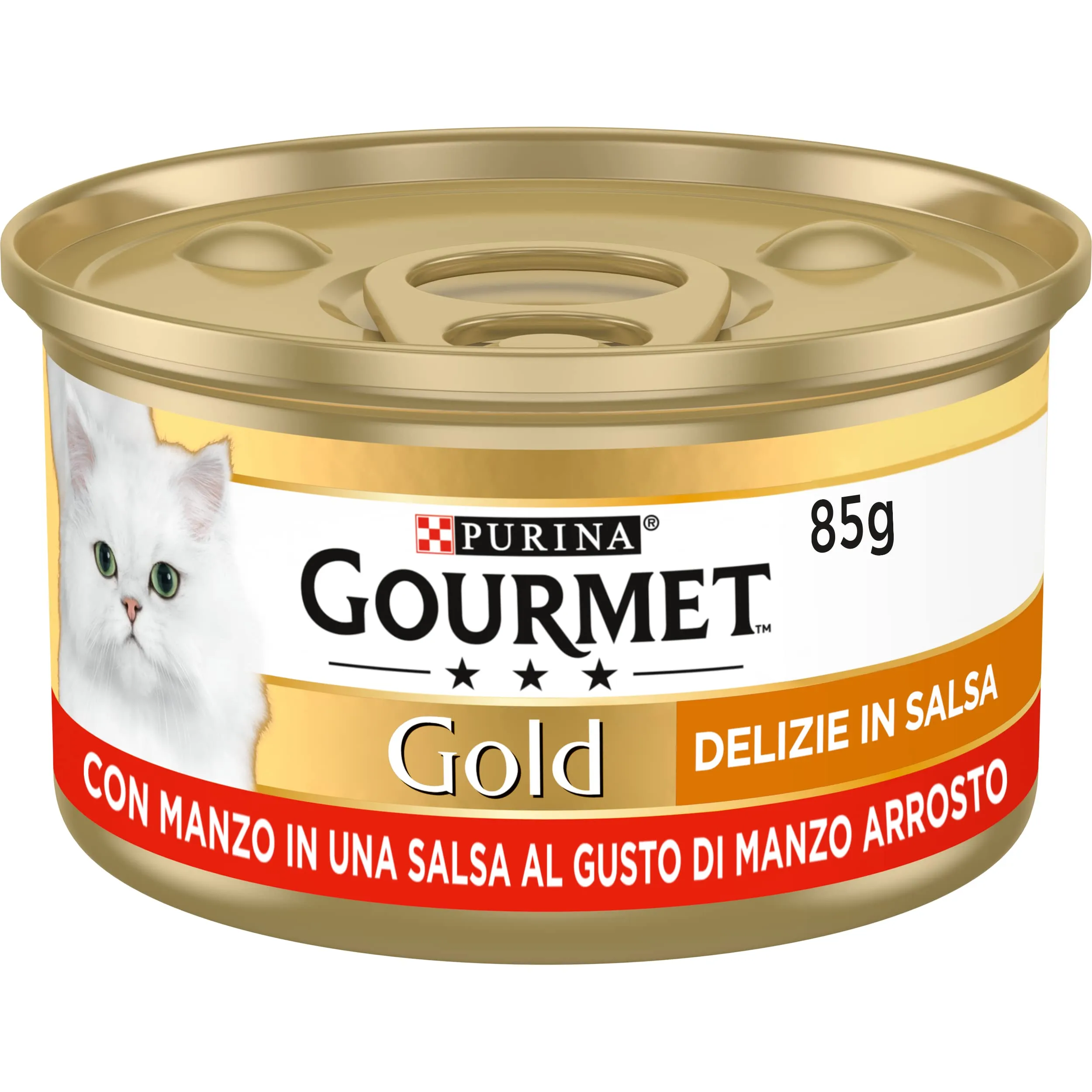 Gourmet Gold Delizie in Salsa Cibo Umido per Gatti Adulti Filettini con Manzo, 24 Lattine da 85g - immagine 2