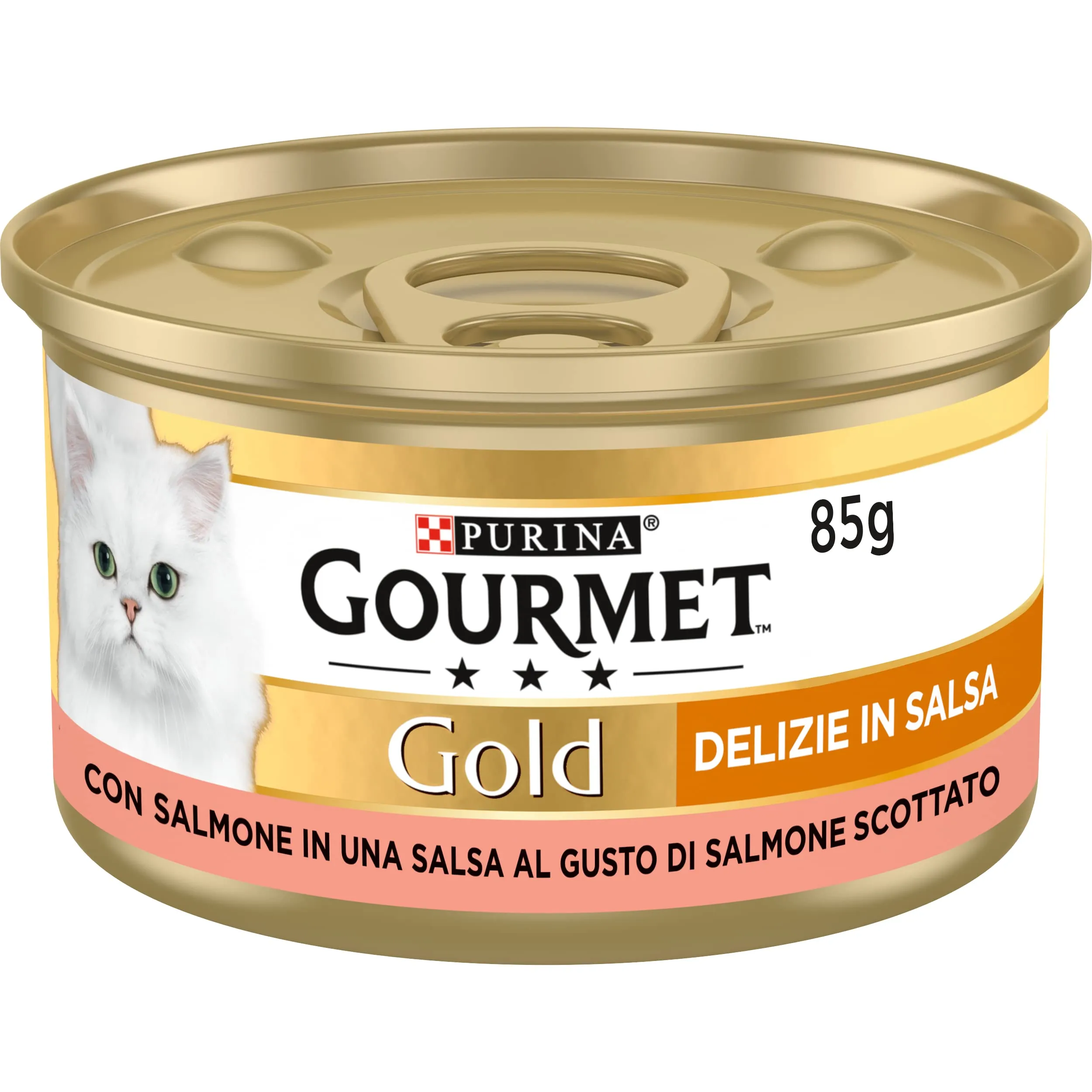 Gourmet Gold Delizie in Salsa Cibo Umido per Gatti Adulti Filettini con Salmone, 24 Lattine da 85g - immagine 2