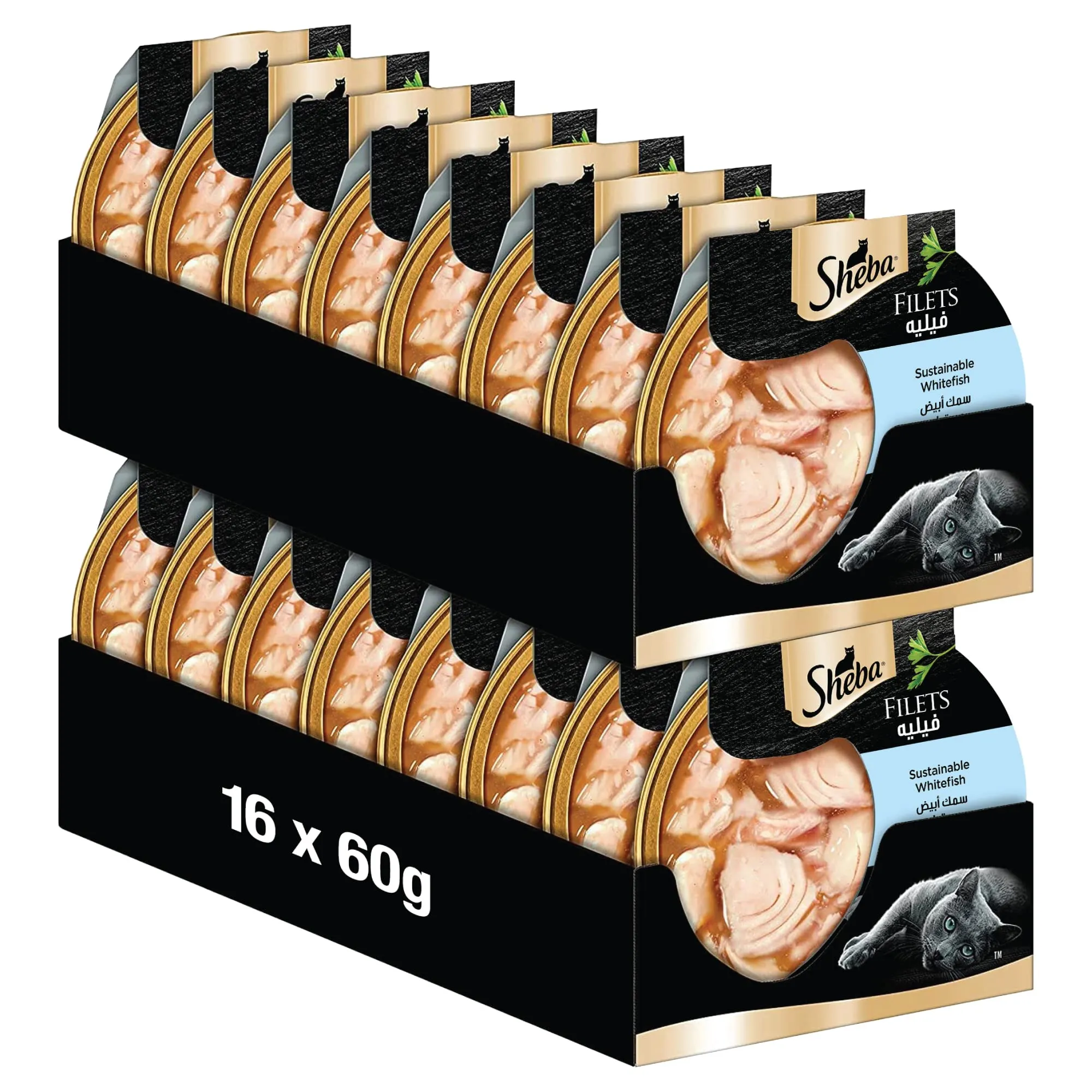 Sheba Filetti Cibo Umido per Gatti con Pesce Bianco Sostenibile 16 x 60 g - immagine 1