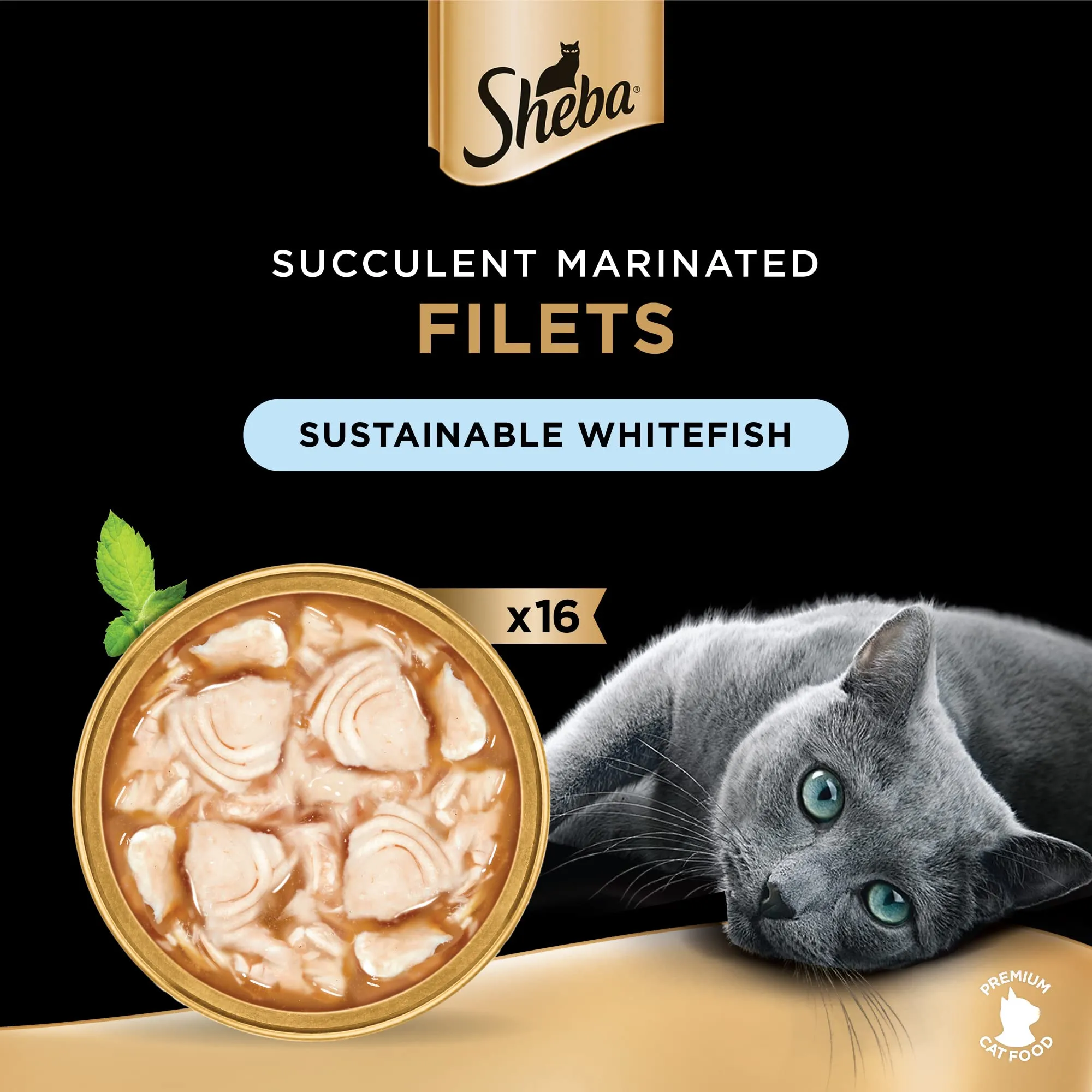 Sheba Filetti Cibo Umido per Gatti con Pesce Bianco Sostenibile 16 x 60 g - immagine 2
