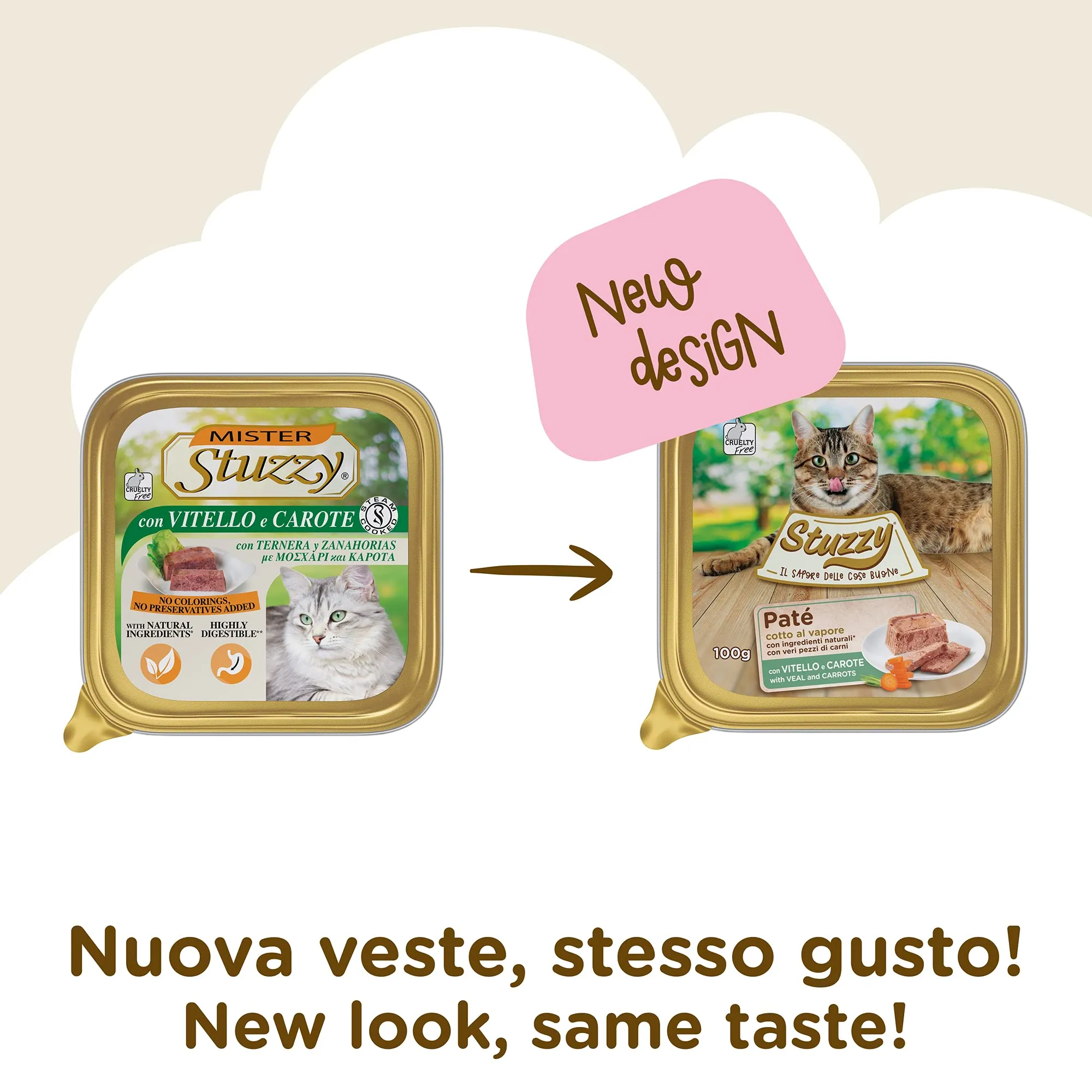 Stuzzy Cibo Umido Completo per Gatti Adulti Patè al Vitello, 32 x 100 g - immagine 2