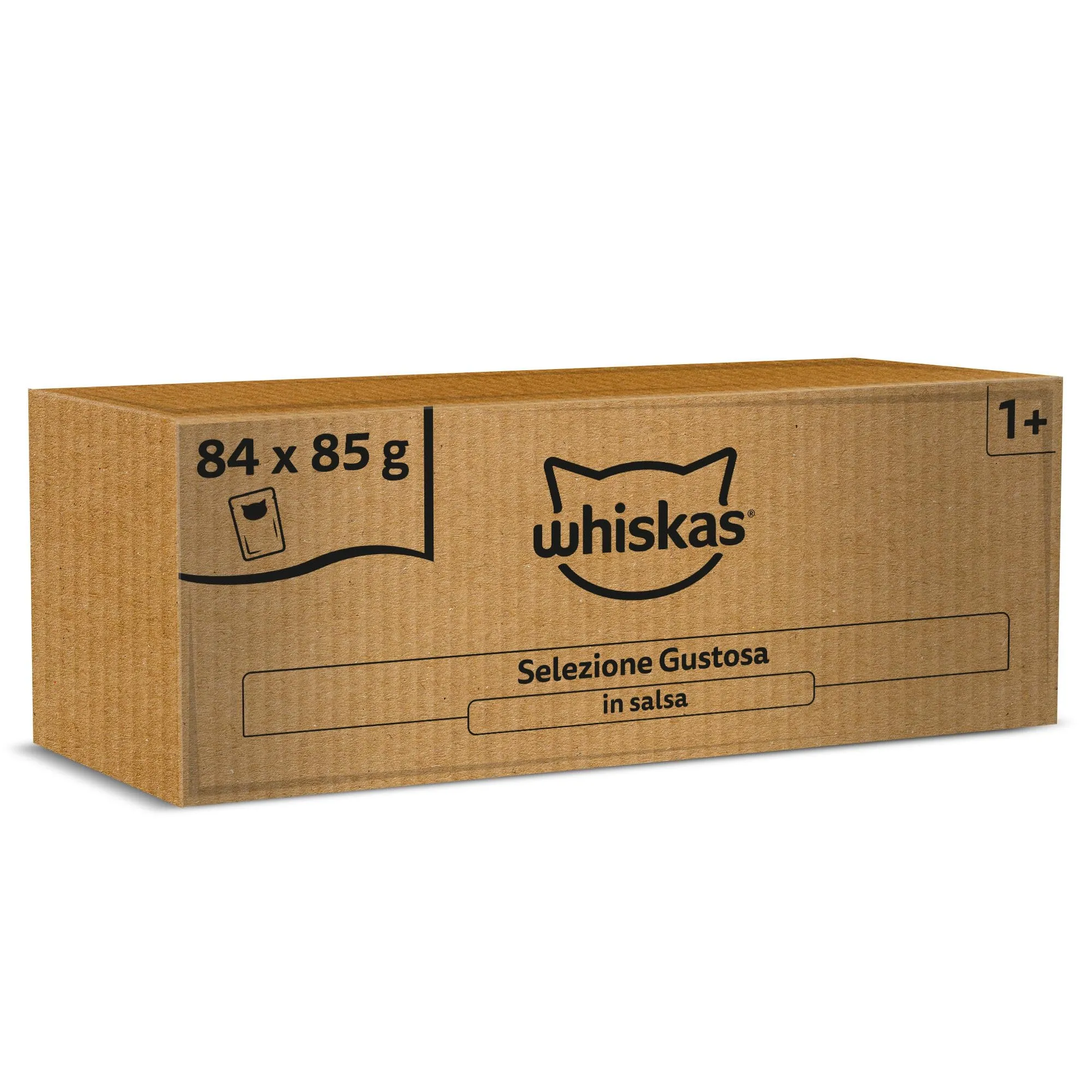 Whiskas Cibo Umido in Salsa per Gatti Adulti Selezione Gustosa 84x85g - immagine 1