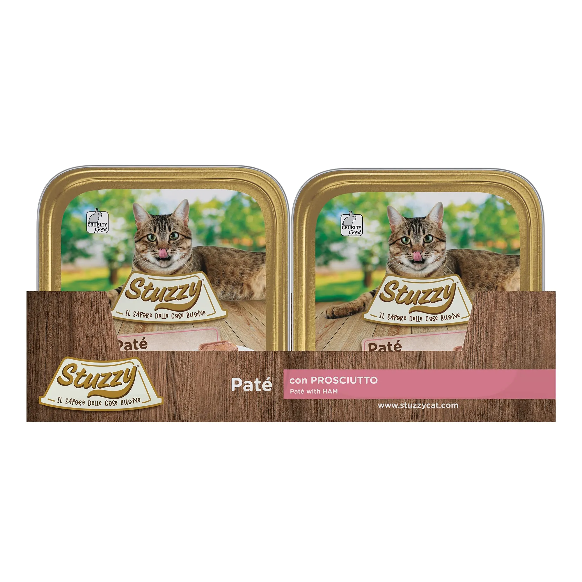 Stuzzy Cibo Umido per Gatti Adulti al Gusto Prosciutto, Paté e Carni in Pezzi, 3,2 kg (32 Vaschette da 100 g) - immagine 3
