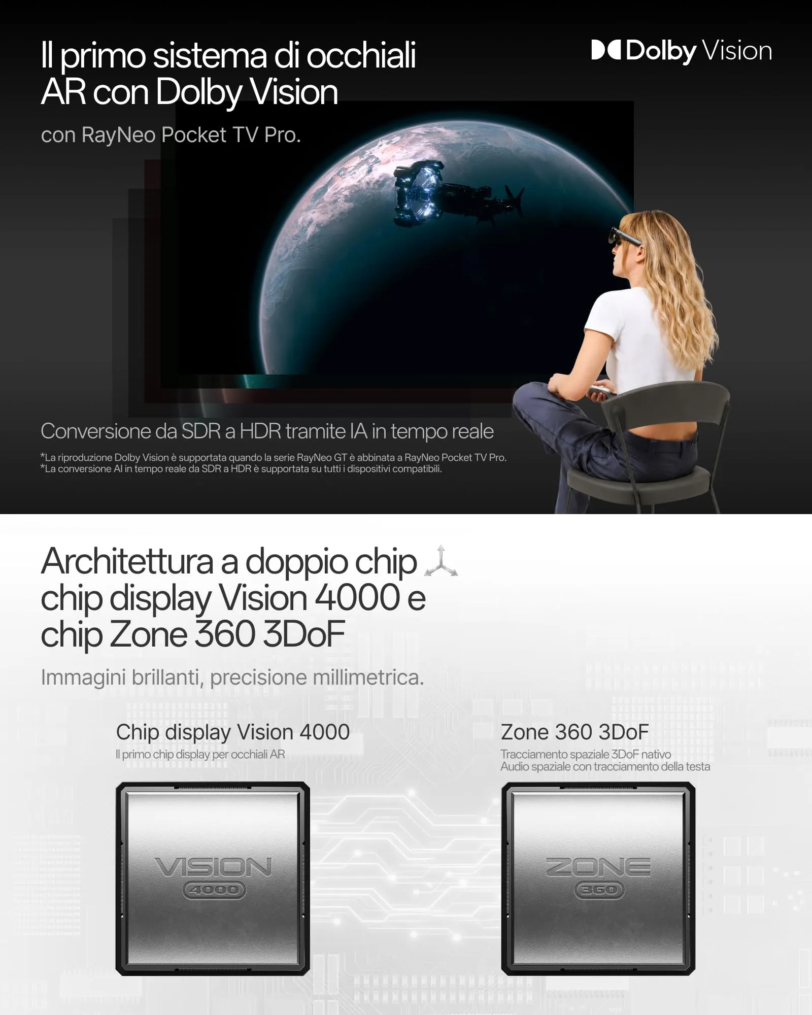 RayNeo GT Max Occhiali AR/XR, 267" 120Hz MicroOLED, 59° FOV, 3DoF Nativa, Taglia S - immagine 5