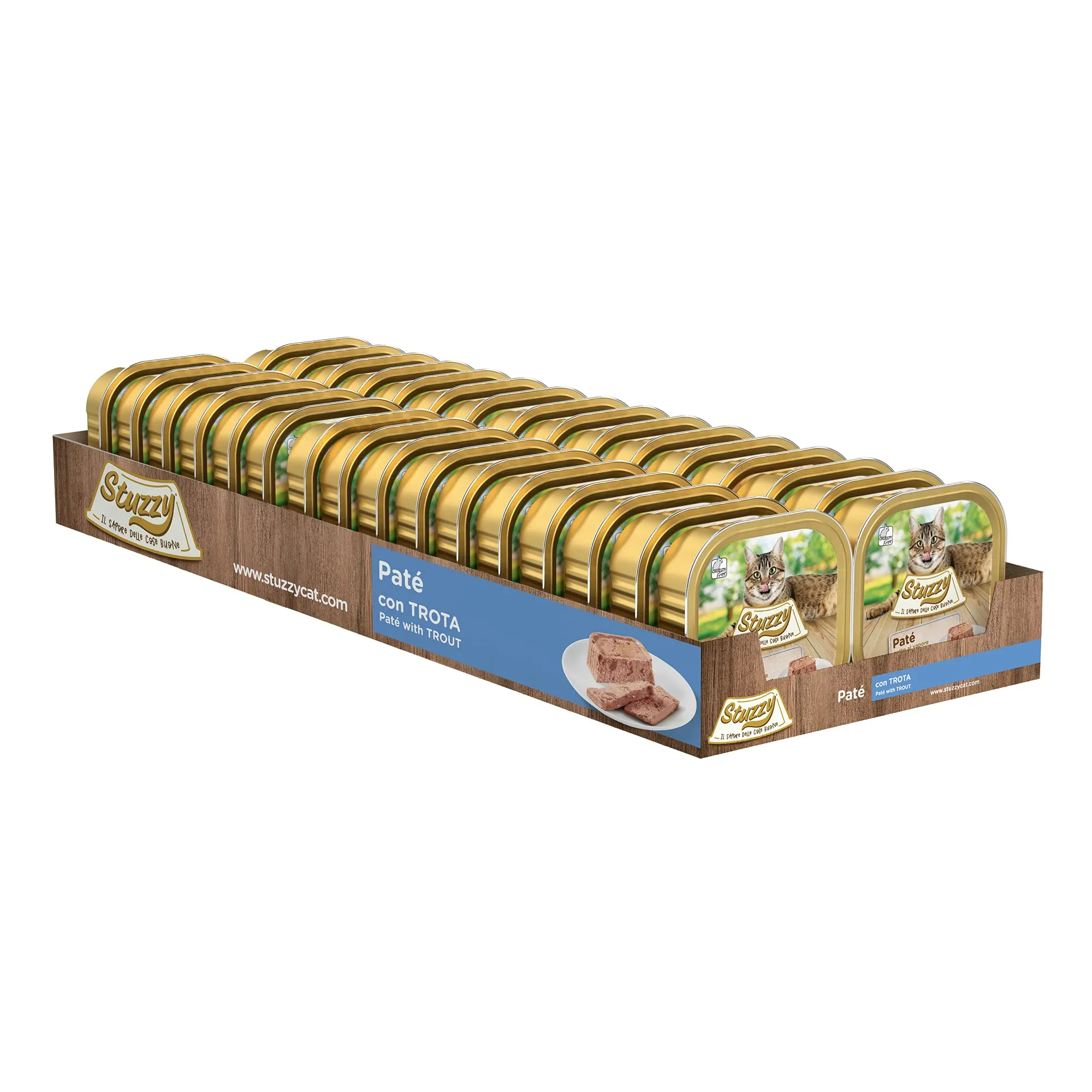 Stuzzy Cibo Umido per Gatti Adulti alla Trota, Paté e Carni in Pezzi, 3,2kg (32 x 100g) - immagine 4