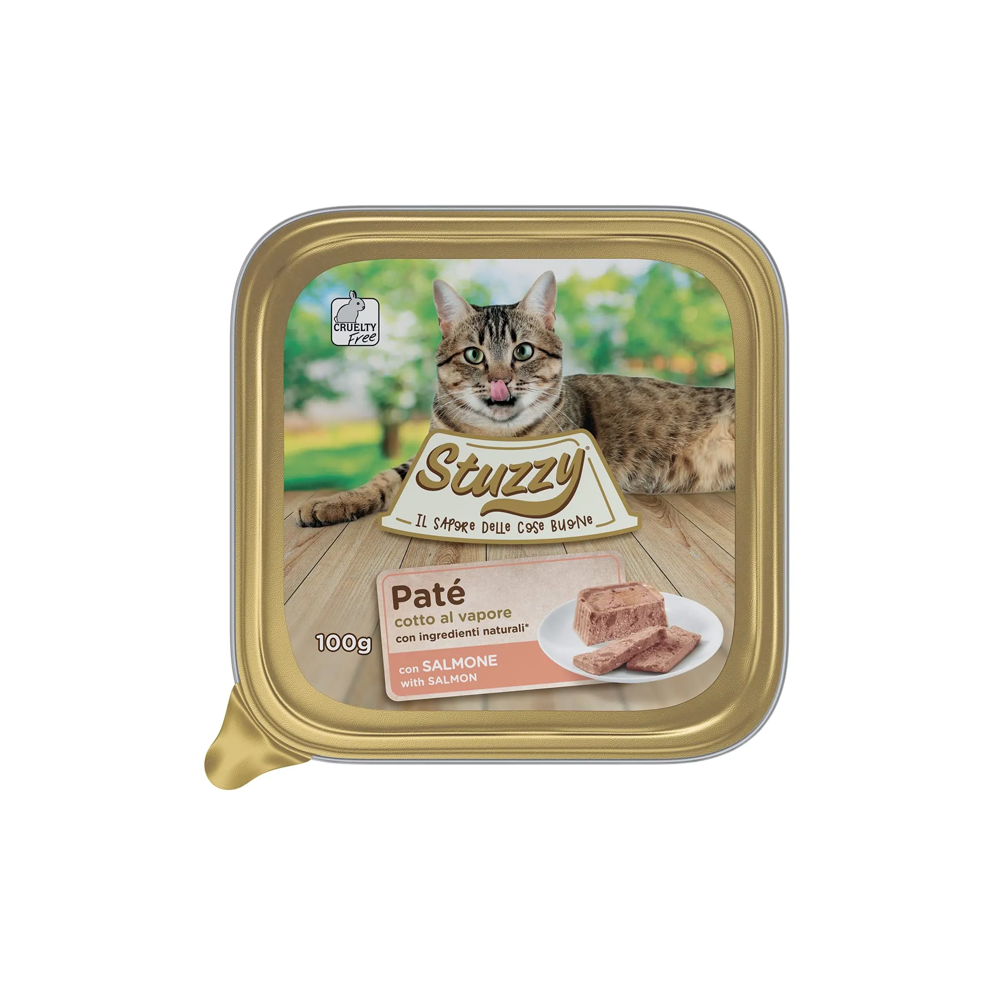Stuzzy Cibo Umido per Gatti Adulti al Salmone, Paté e Carni in Pezzi, 3,2 kg (32 x 100 g) - immagine 1