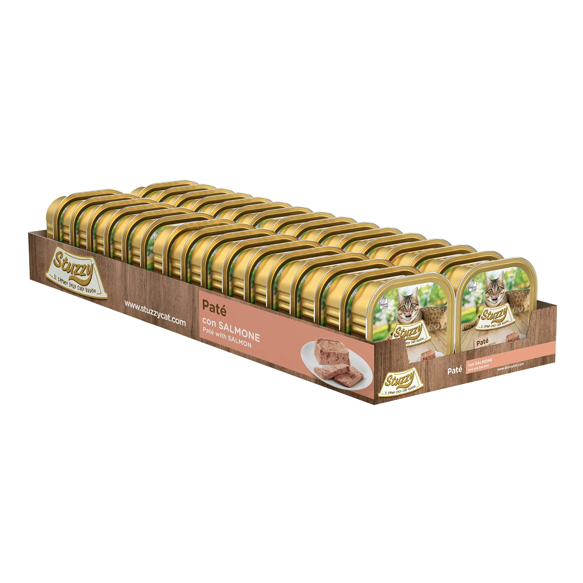 Stuzzy Cibo Umido per Gatti Adulti al Salmone, Paté e Carni in Pezzi, 3,2 kg (32 x 100 g) - immagine 4
