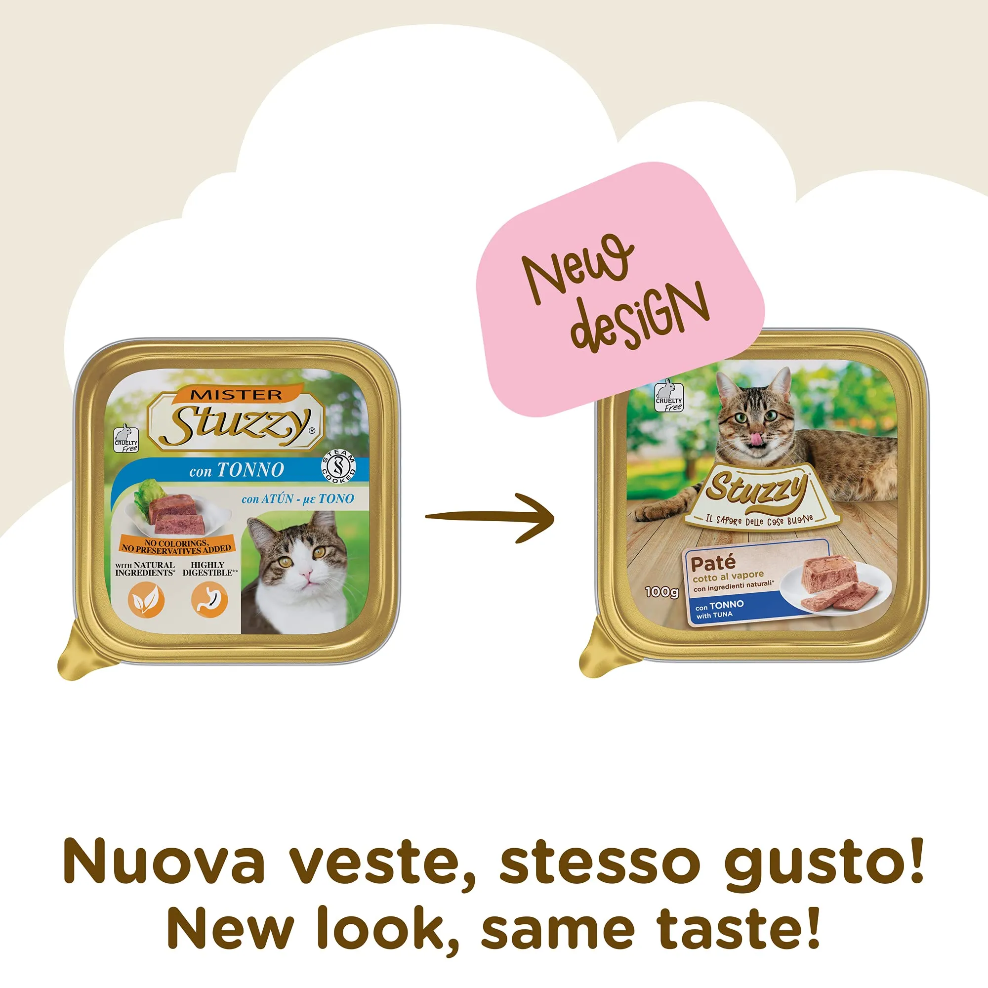 Stuzzy Cibo Umido Completo per Gatti Adulti, Patè al Tonno, 32 x 100 g - immagine 2