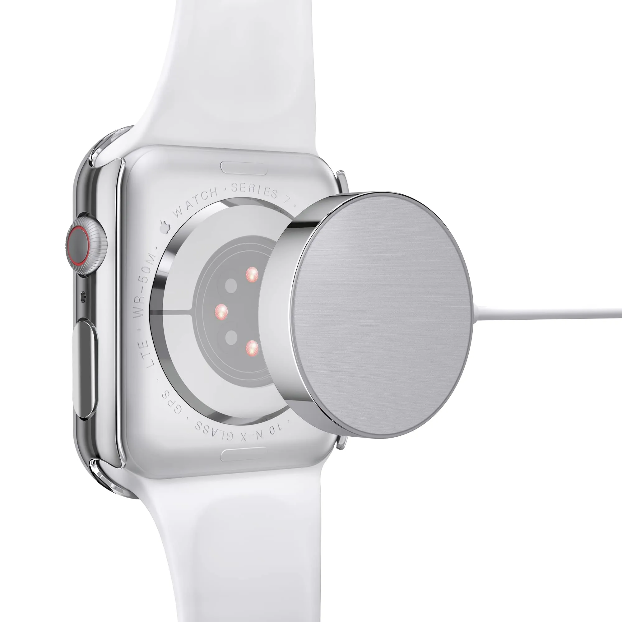 Misxi Cover con Vetro Temperato per Apple Watch Serie 9 8 7 45mm, Custodia Rigida Protezione Totale, 1 Argento + 1 Trasparente - immagine 7