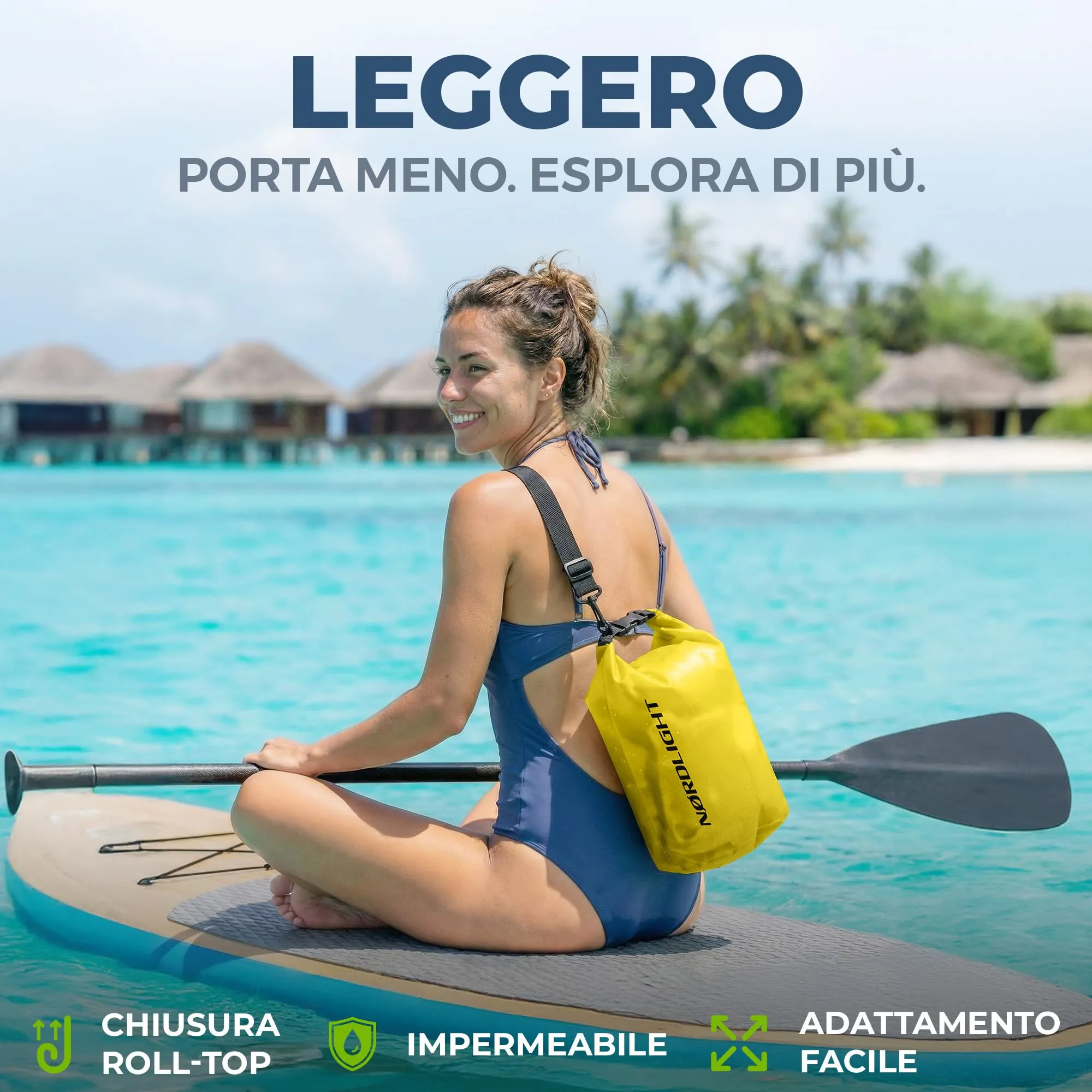 Nordlight Dry Bag Sacca Impermeabile 15L Gialla - immagine 4
