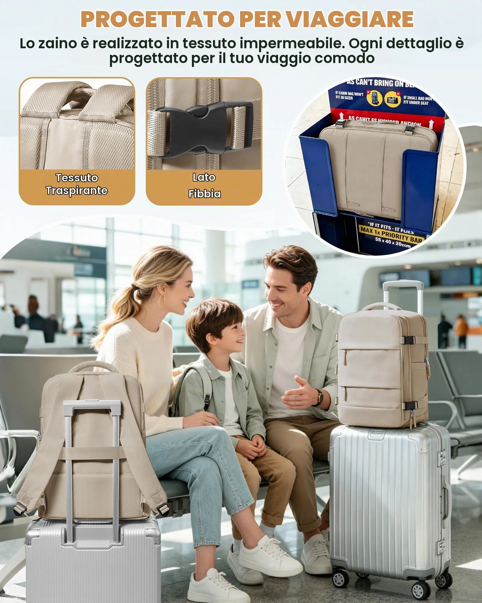 SZLX Zaino da Viaggio Sottovuoto con Pompa 40x30x20 Ryanair Wizzair Bagaglio a Mano Impermeabile con Scomparto Laptop 14 Pollici e Scomparto per Scarpe - immagine 9