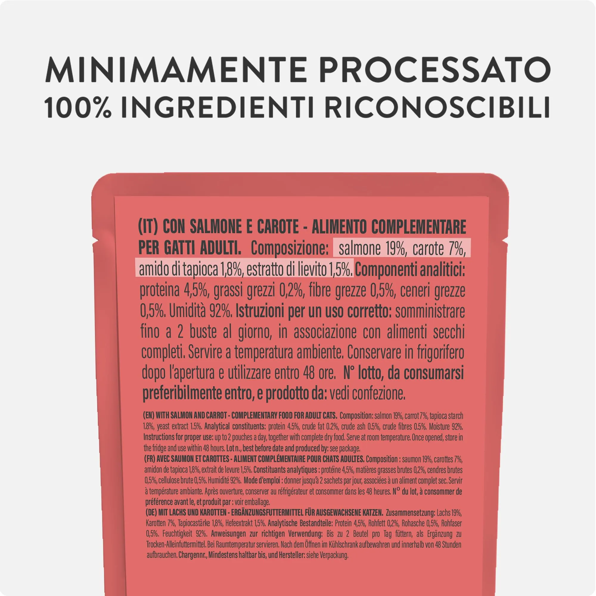 Schesir Zuppa con Filetti di Salmone e Carote, Cibo Umido Complementare per Gatti, 12 x 40g - immagine 3