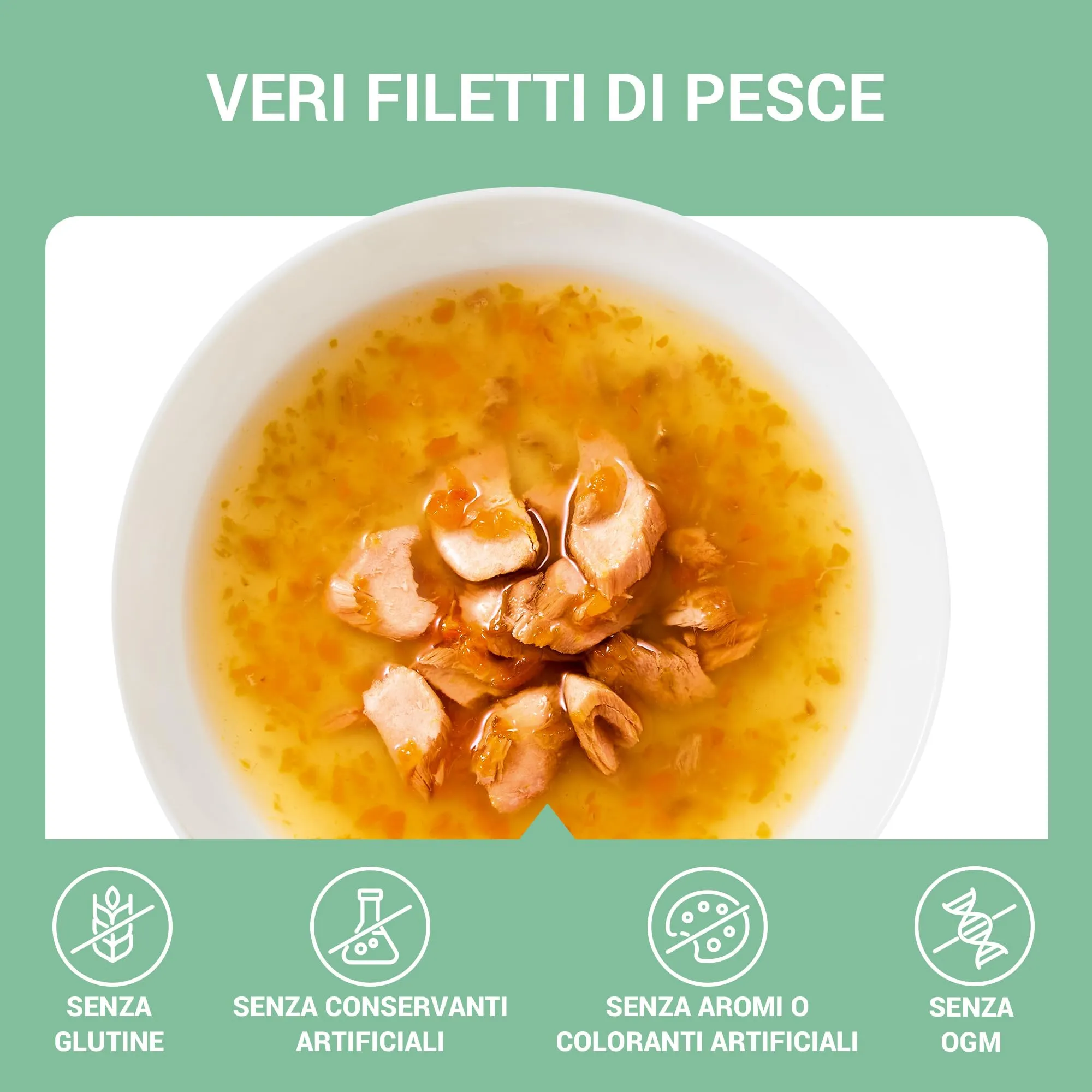 Schesir Zuppa con Filetti di Salmone e Carote, Cibo Umido Complementare per Gatti, 12 x 40g - immagine 5
