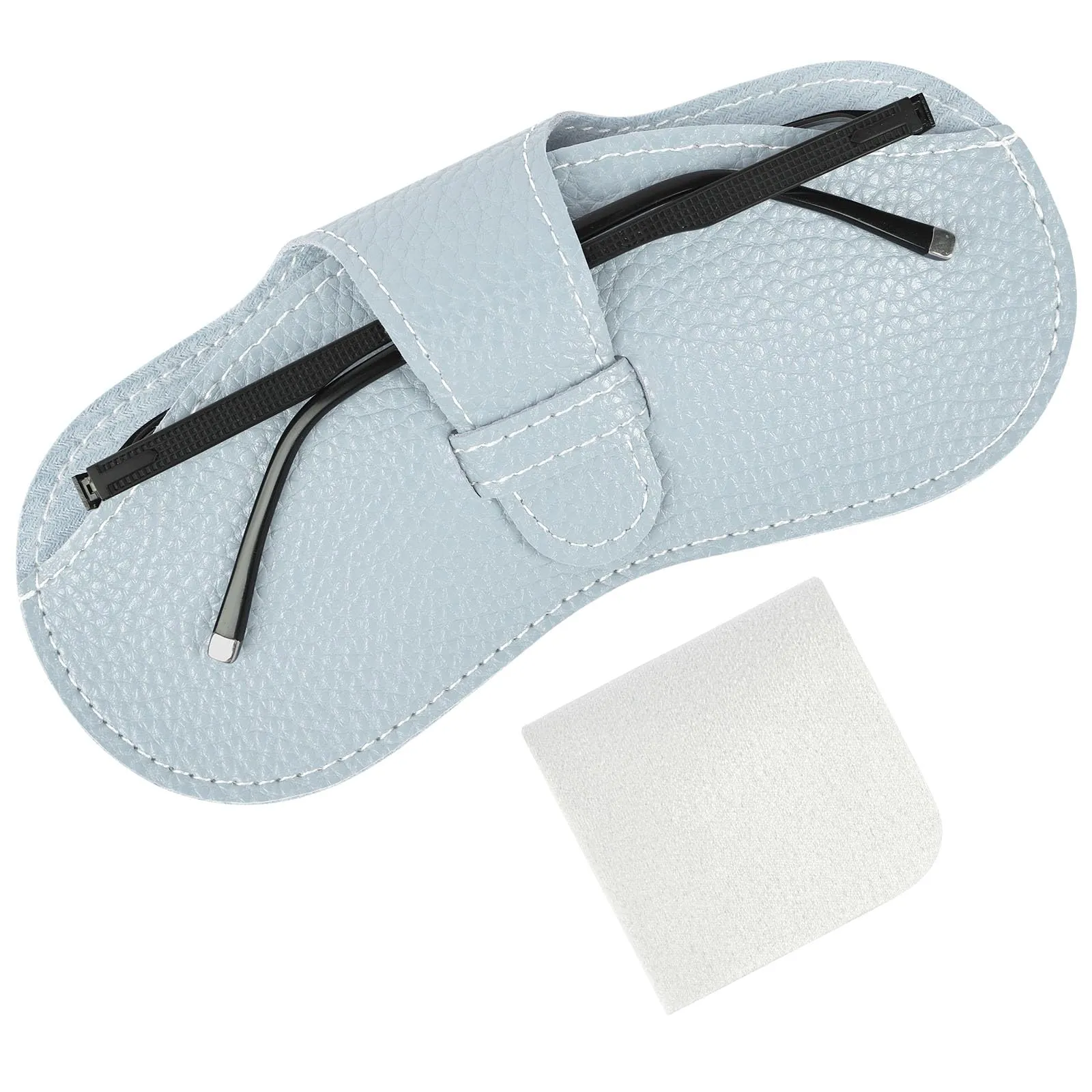 BUTBU Custodia Occhiali Morbida in Pelle PU, Grigio-Blu - immagine 1