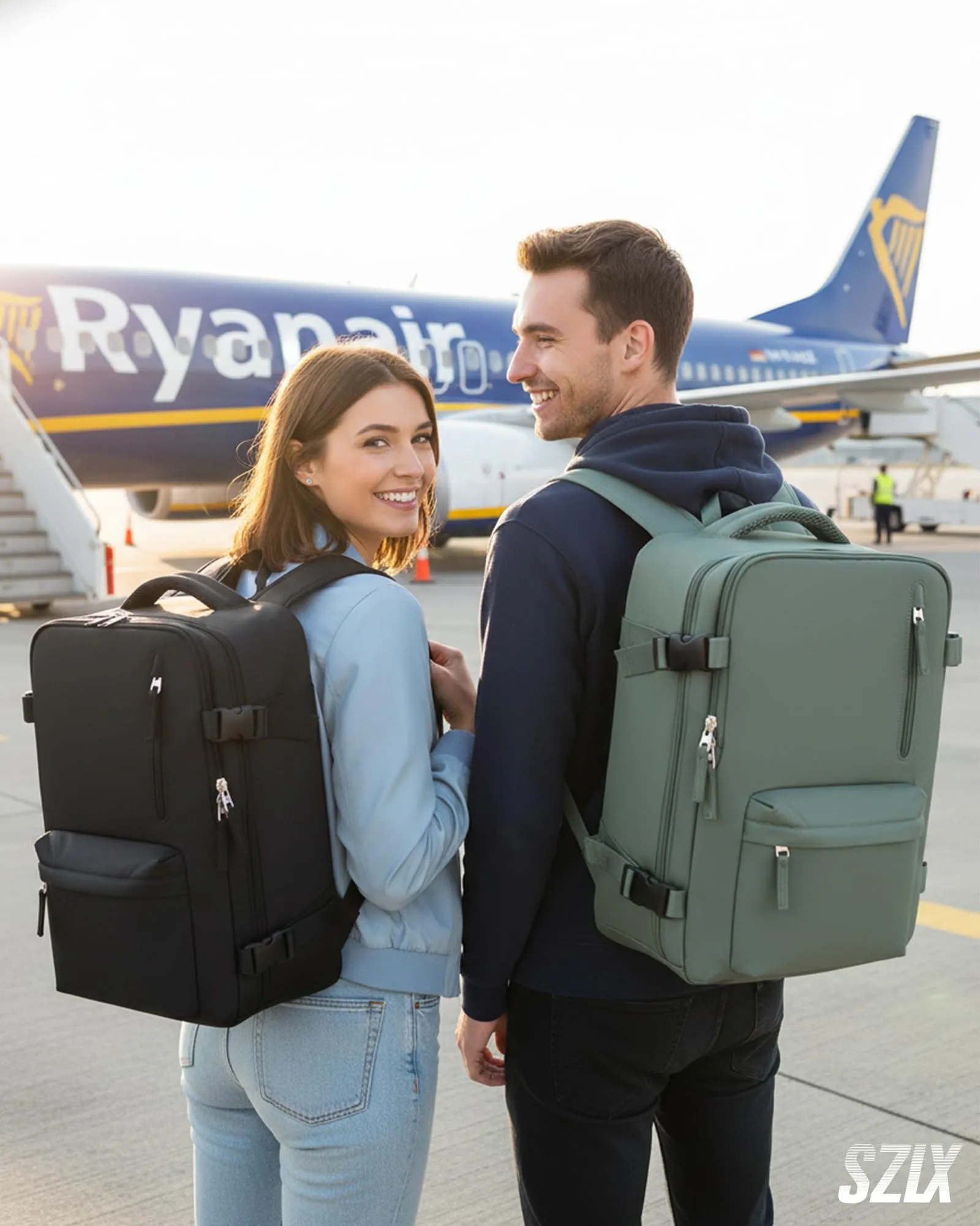 SZLX Zaino da Viaggio Sottovuoto con Pompa 40x30x20 per Ryanair, Wizzair, Easyjet, Impermeabile, Laptop 14 Pollici - immagine 2