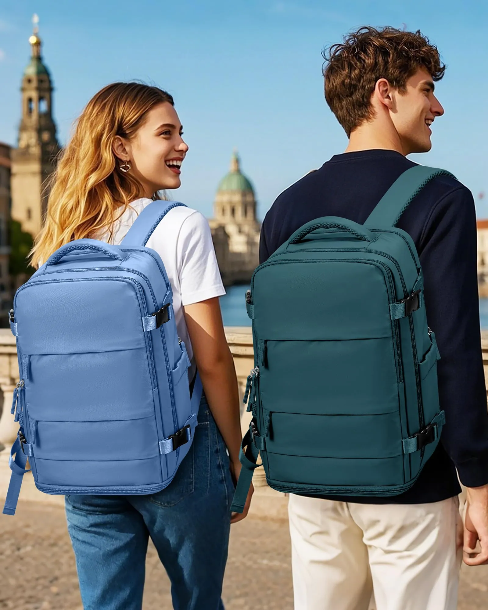 SZLX Zaino da Viaggio Sottovuoto con Pompa 40x30x20 per Ryanair Wizzair, Impermeabile con Scomparto Scarpe e Laptop 14 Pollici - immagine 2