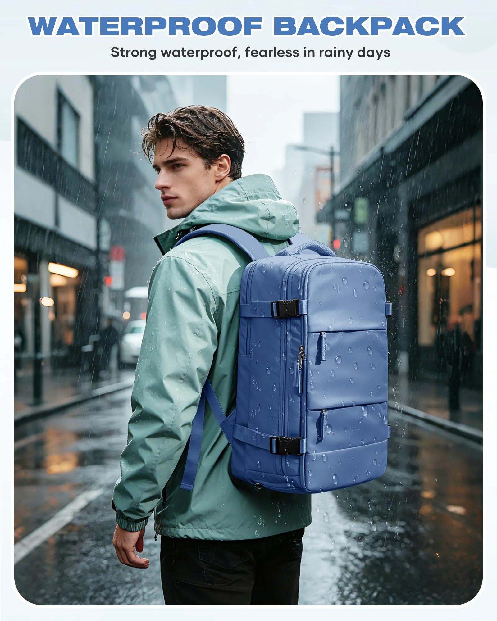 SZLX Zaino da Viaggio Sottovuoto con Pompa, Bagaglio a Mano Ryanair 40x30x20, Wizzair, Easyjet, per Laptop 14 Pollici con Porta Scarpe - immagine 10