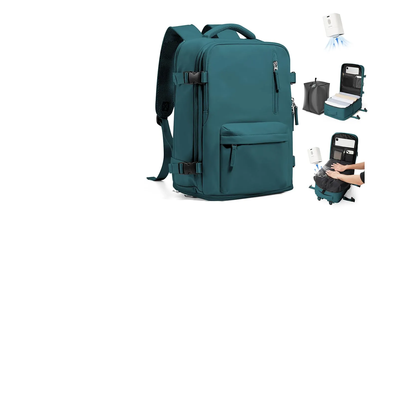 SZLX Zaino da Viaggio Sottovuoto con Pompa 40x30x20 per Ryanair, Wizzair, Easyjet, Impermeabile per Laptop 14 Pollici - immagine 1