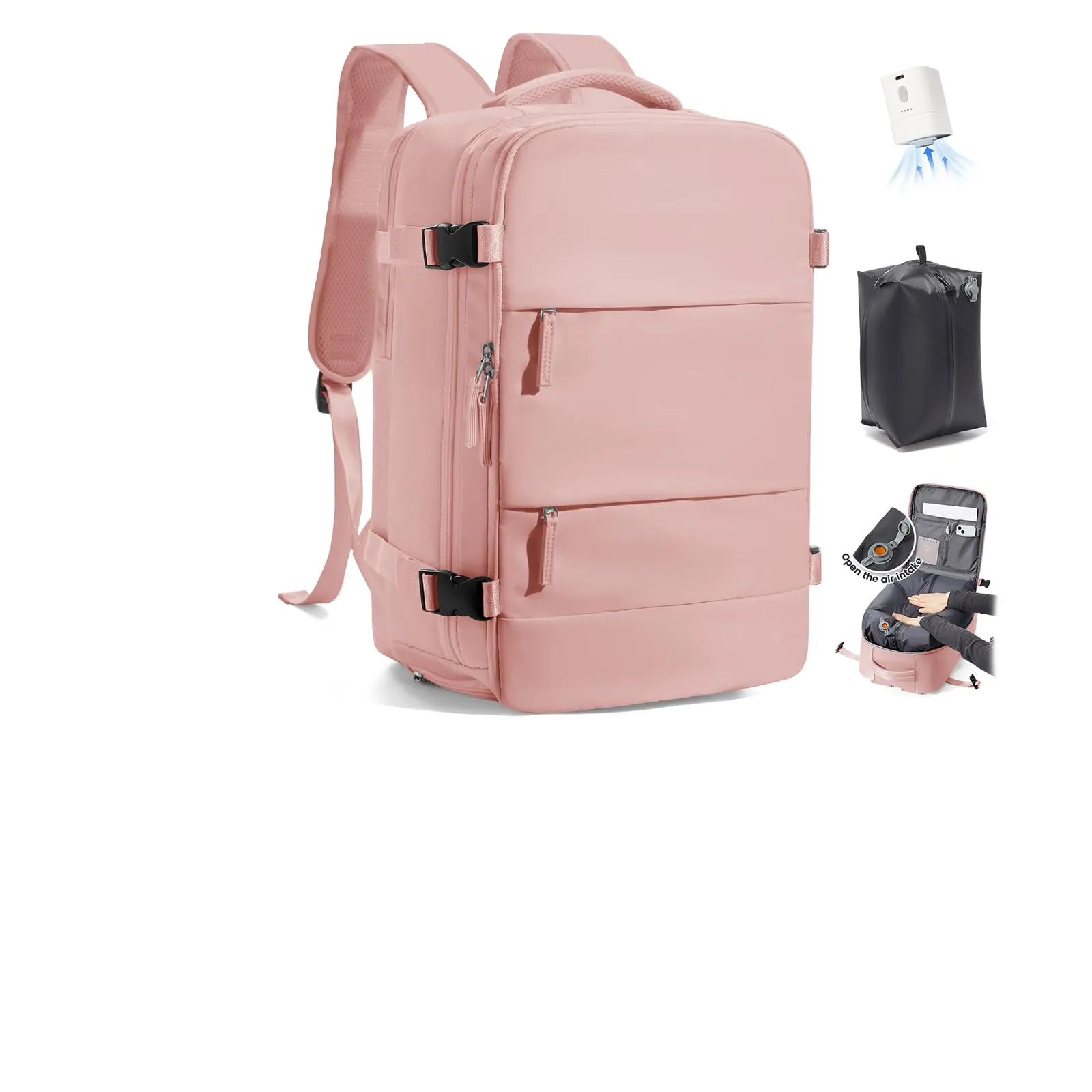 SZLX Zaino da Viaggio Sottovuoto con Pompa per Ryanair 40x30x20, Wizzair ed Easyjet, Compatibile Laptop 14 Pollici con Porta Scarpe - immagine 1