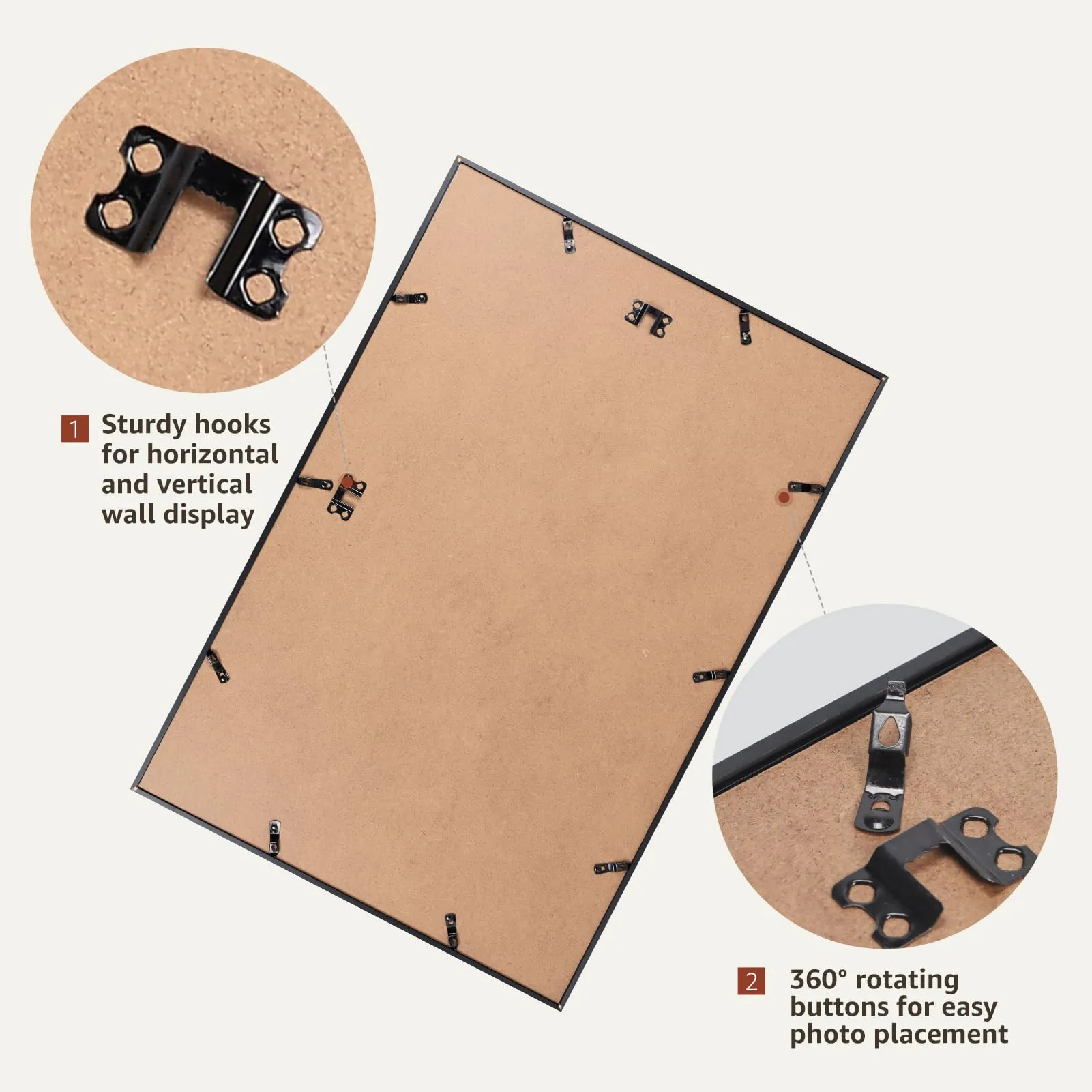 Giftgarden Cornice in Alluminio Spazzolato Nero, 40x60 cm, Set da 1 - immagine 6