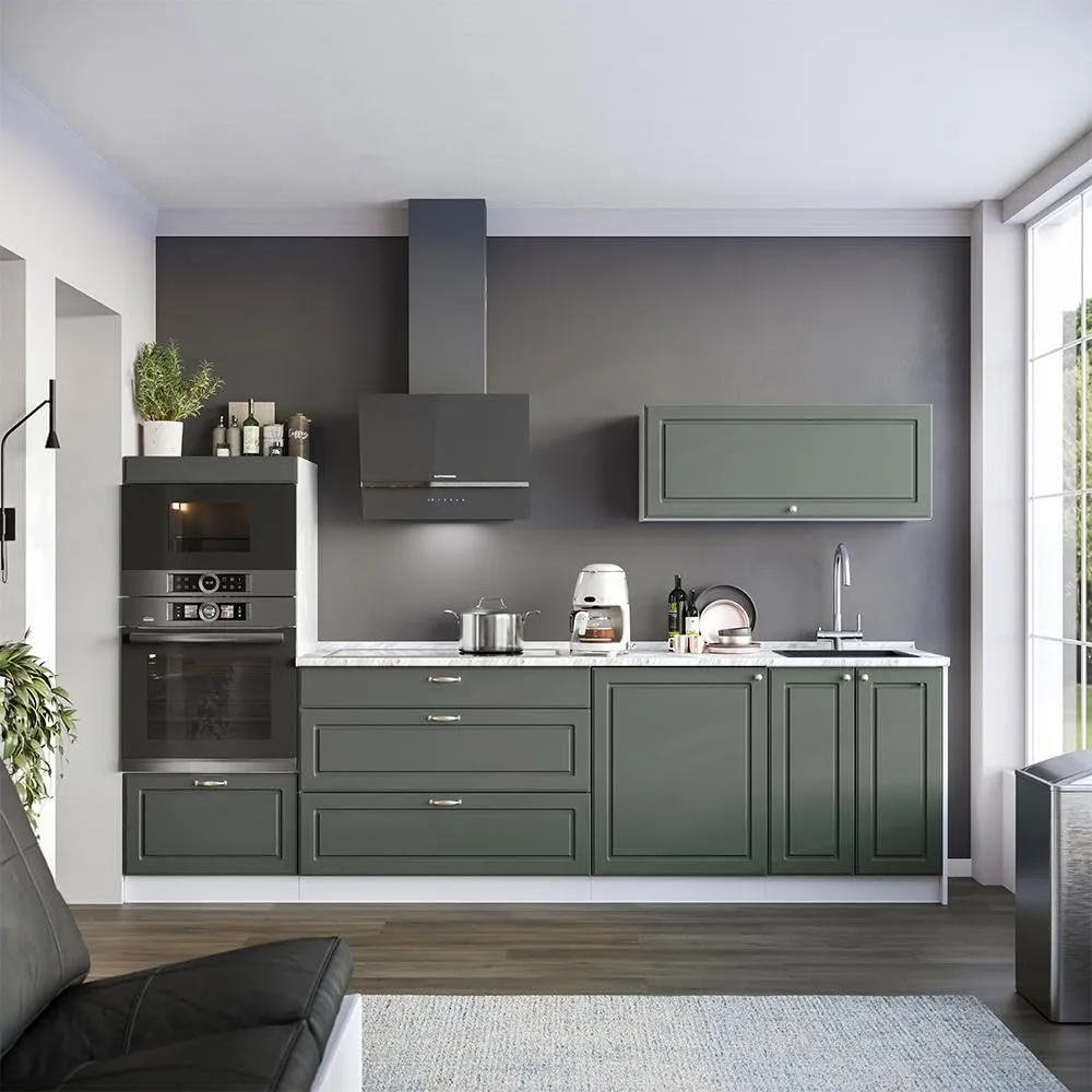 Vicco Fame-Line Mobile Base per Cucina con Cassetti Verde-oro Country/Bianco 100 cm - immagine 5
