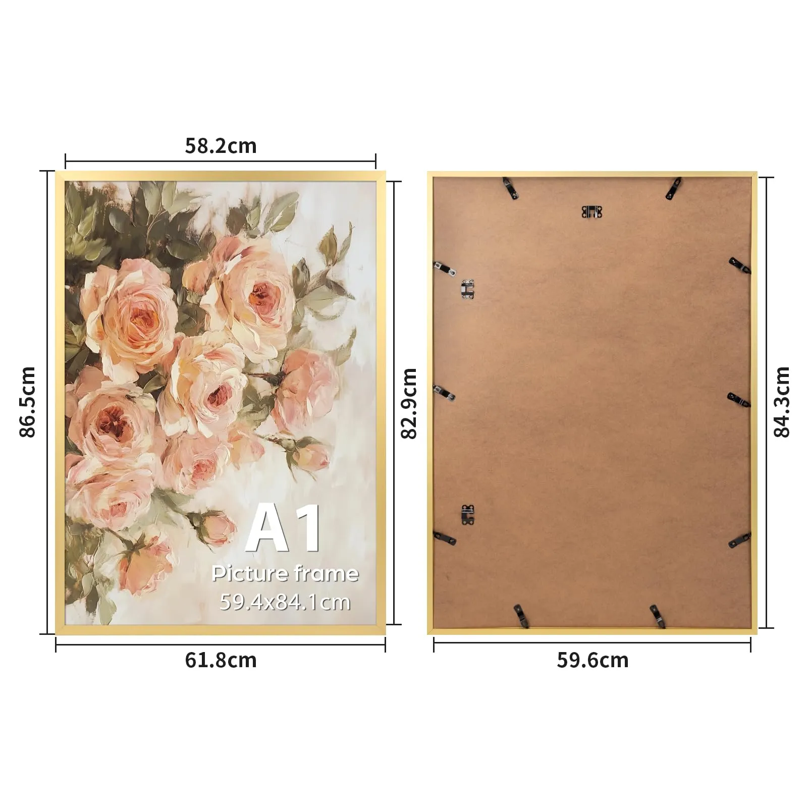 Giftgarden Cornice A1 in Alluminio Dorata, 1 Pezzo - immagine 2