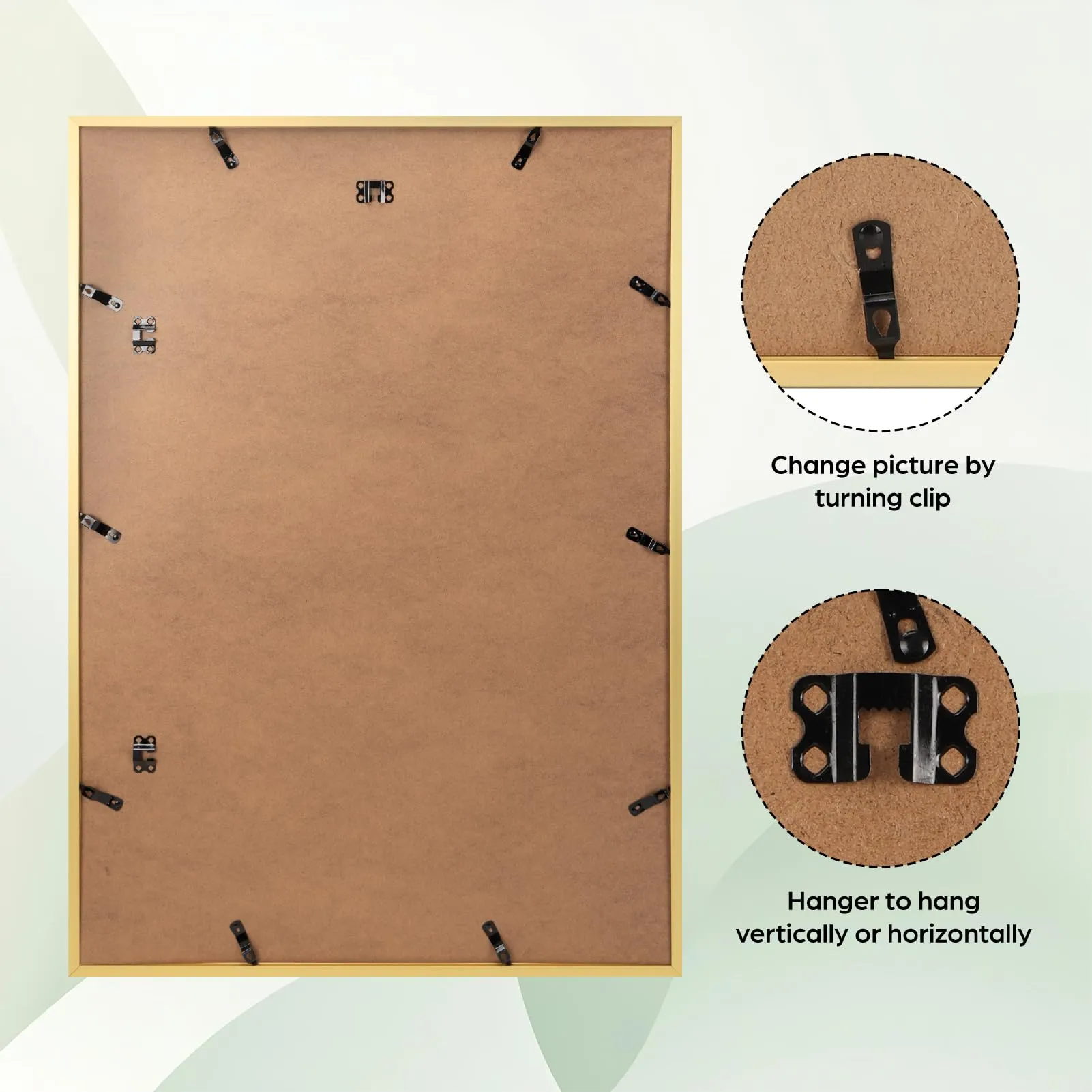 Giftgarden Cornice A1 in Alluminio Dorata, 1 Pezzo - immagine 8