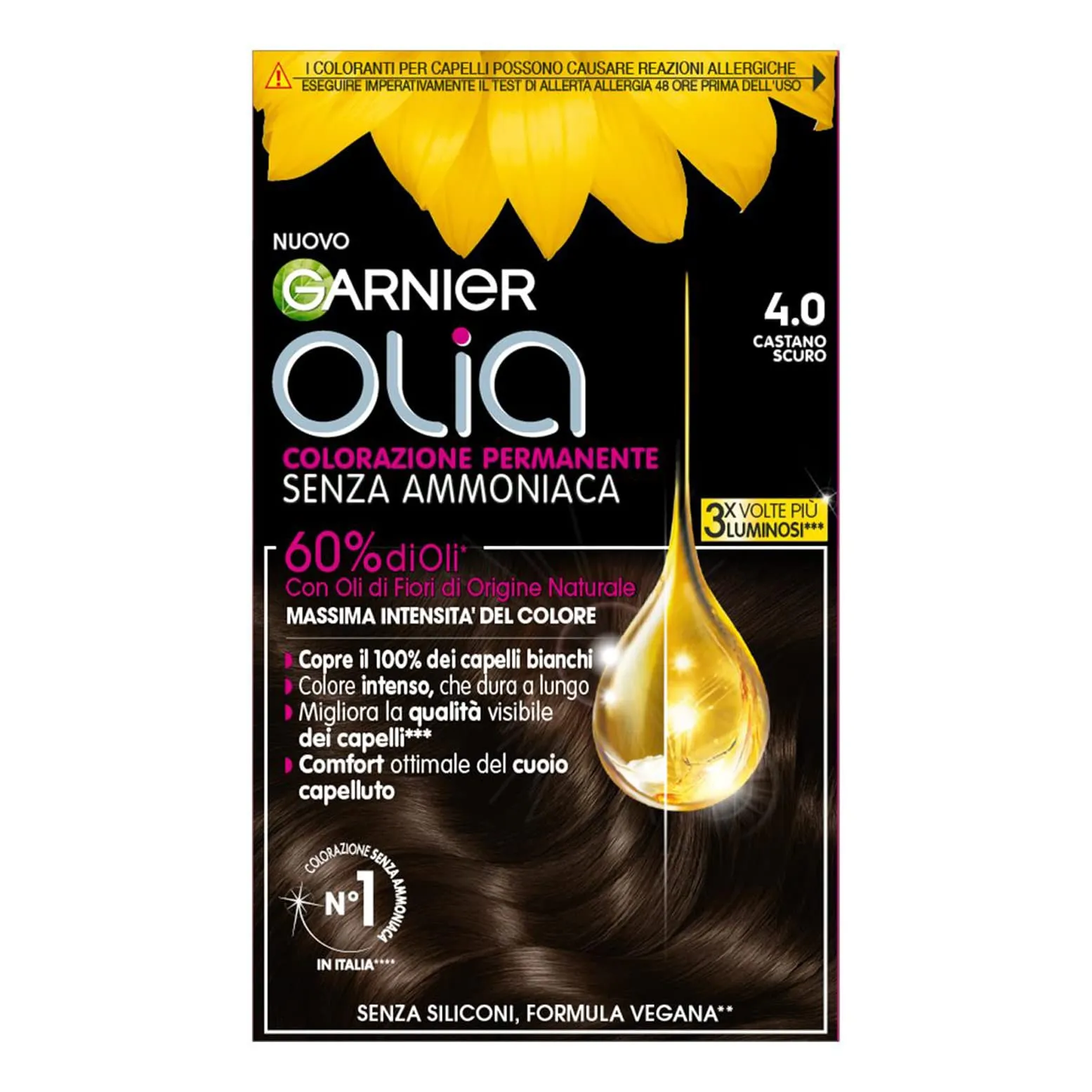 Garnier Olia Colorazione Permanente Senza Ammoniaca, Castano Scuro - immagine 1