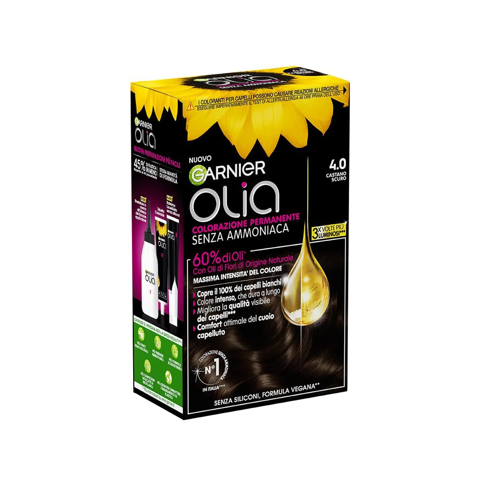 Garnier Olia Colorazione Permanente Senza Ammoniaca, Castano Scuro - immagine 2