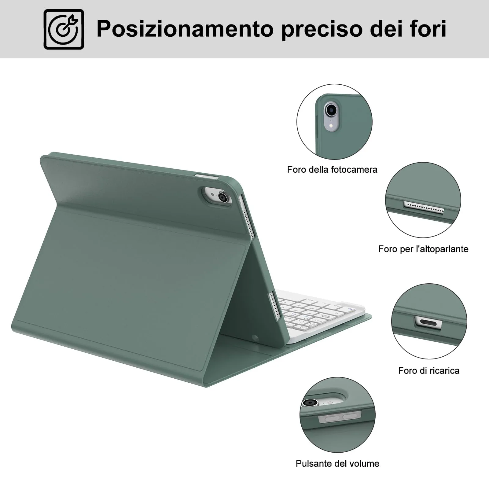 IVEOPPE Tastiera per iPad 11 Generazione 11" (2025) e iPad 10 Generazione 10.9" (2022) A16 - immagine 7